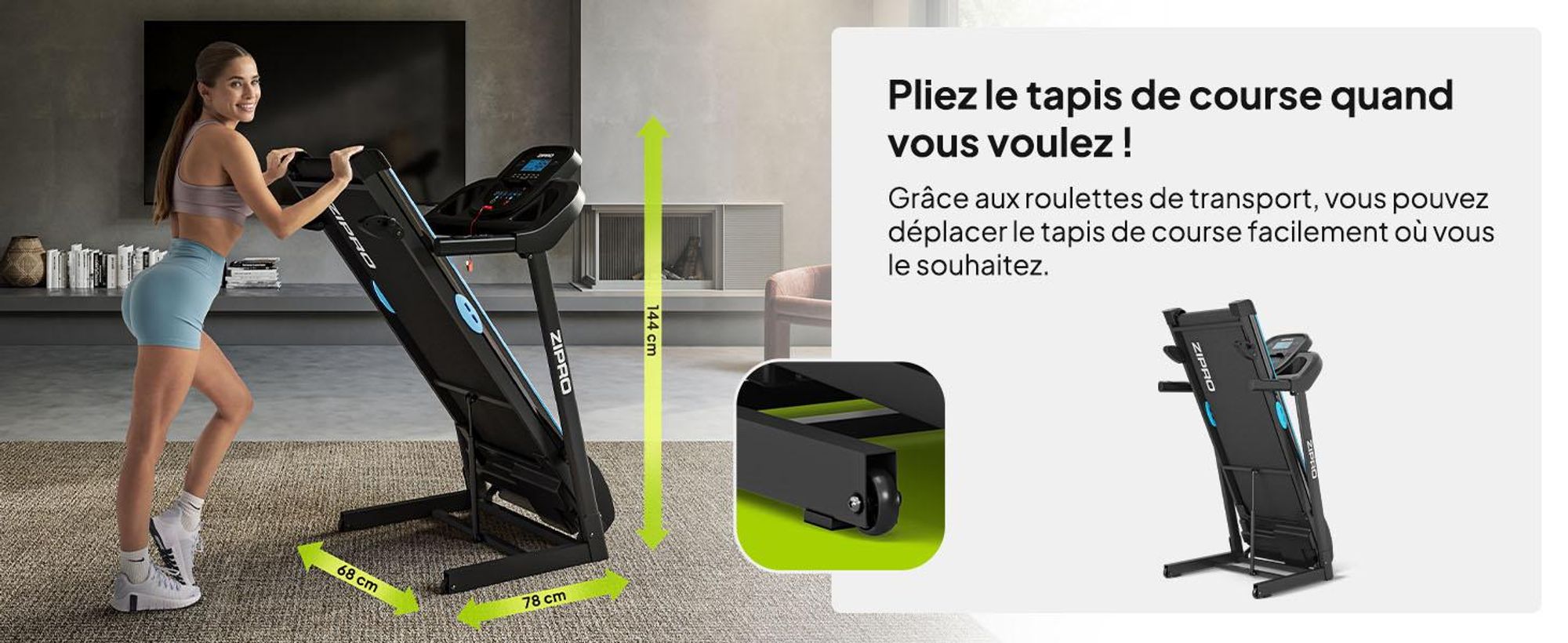 Zipro Tekno Électrique - Appareil de fitness pour le fitness à domicile Pliable