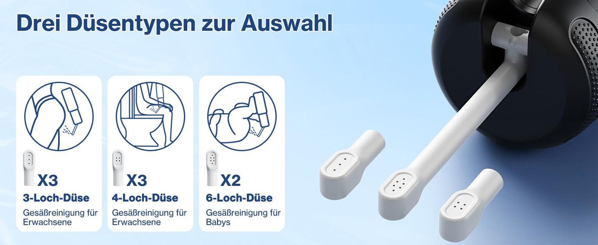 Tragbares Hand-Bidet, Reise-Bidet, Elektrischer Hochdrucksprüher, mit 5 Sprühmodi und 8 Düsen, IPX7 Mini-Handbidet mit LCD-Bildschirm