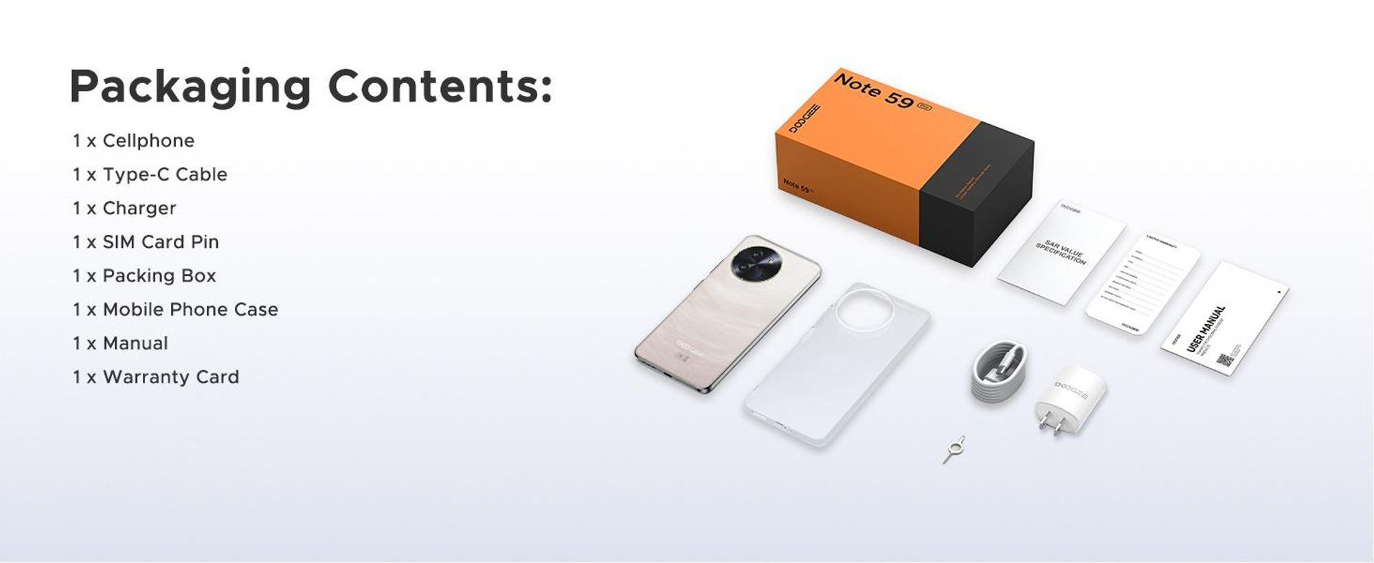 DOOGEE Note59 Pro, smartphone, Android 16, 6,75" displej s obnovovací frekvencí 120 Hz, baterie 6250 mAh, 48 GB RAM + 256 GB úložiště, 5G, 16 MP fotoaparát, NFC, čtečka otisků prstů, bez smlouvy