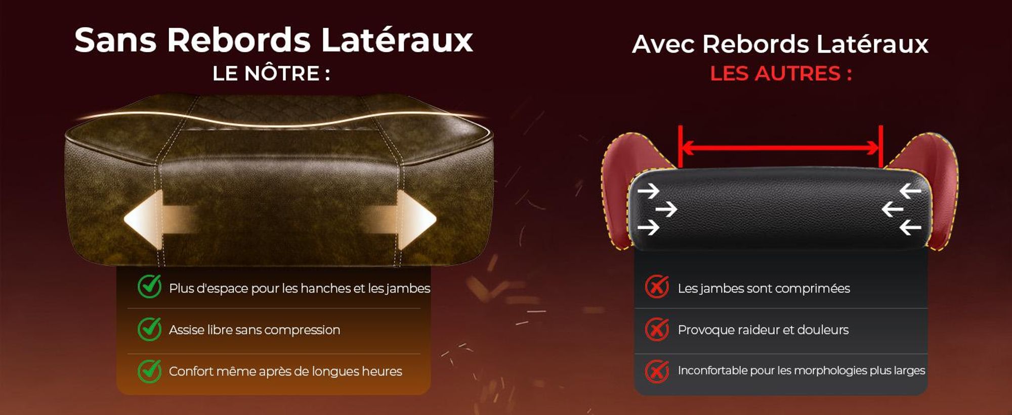 Fauteuil gaming GTPLAYER, fauteuil de bureau, fauteuil PC ergonomique, fauteuil pivotant réglable en hauteur, accoudoirs avec mécanisme synchrone, coussin lombaire, appui-tête