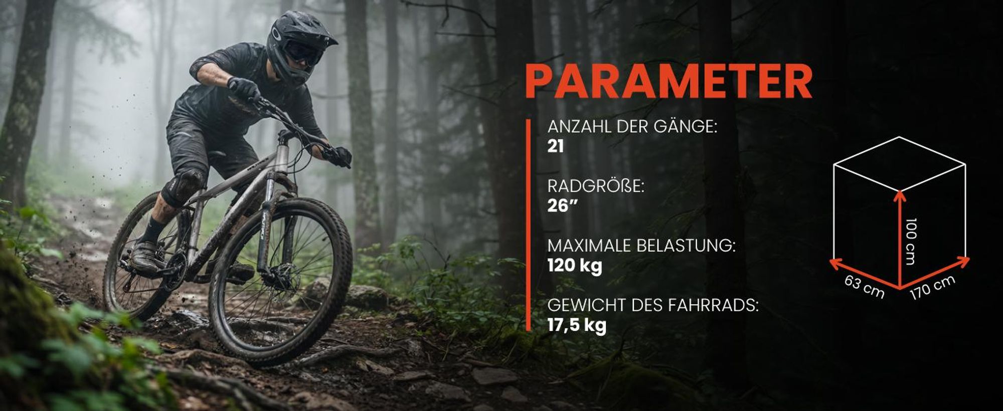 Mountainbike 26 Zoll MTB Fahrrad Shimano 21 Gang Scheibenbremsen Federgabel Grau