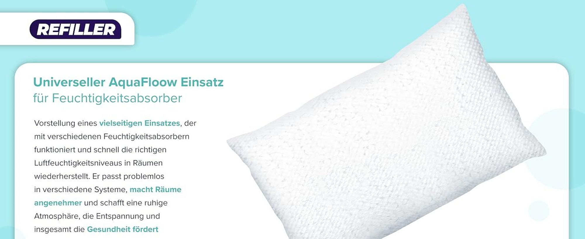 AquaFloow Refiller Universalpatrone für Feuchtigkeitsabsorber 280g - 5 Stück