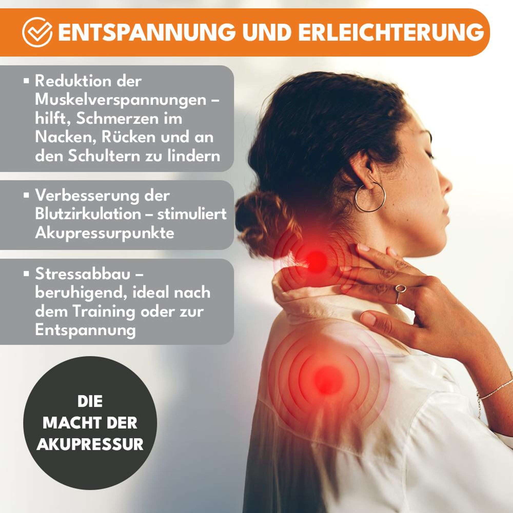 KRUMAD Akupressurmatte Set mit Kissen, inkl. Tasche, Stachelmatte für Rücken, Nacken, Wellness, Entspannung, Massagematte 60x40 cm für Zuhause
