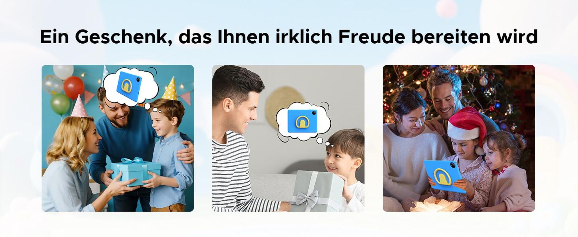 POCKAM P10 Kids 10.1" Tablet, Gemini AI, Android 16, 32(6+26)GB RAM+64GB ROM/TF 2TB, 7000mAh, WiFi Tablet für Kind mit Kindgerechte Hülle und Stift