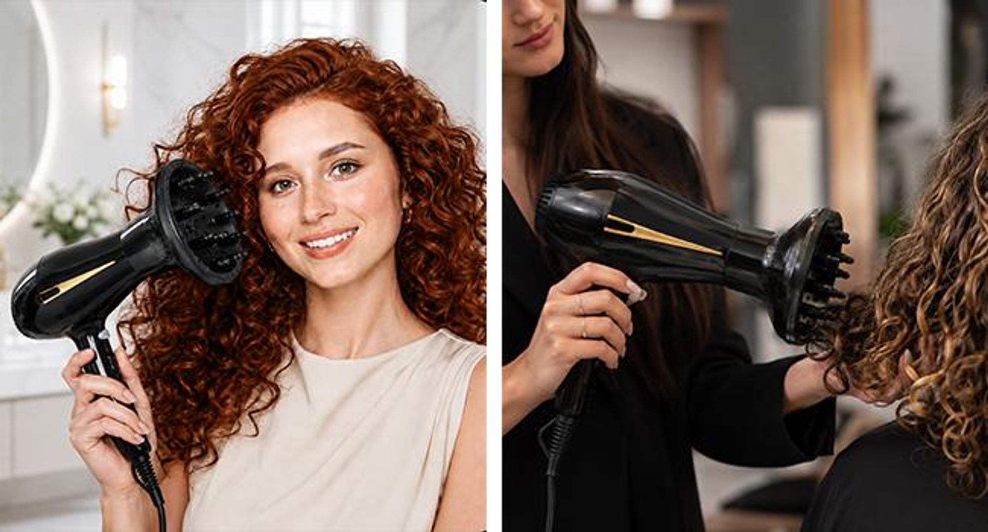 KRUMAD Diffusor Föhn Aufsatz, Diffuser Haare, Haar Diffusor für Locken & Wellen, Diffusordüse, passend für Haartrockner, Zubehör für Haartrockner