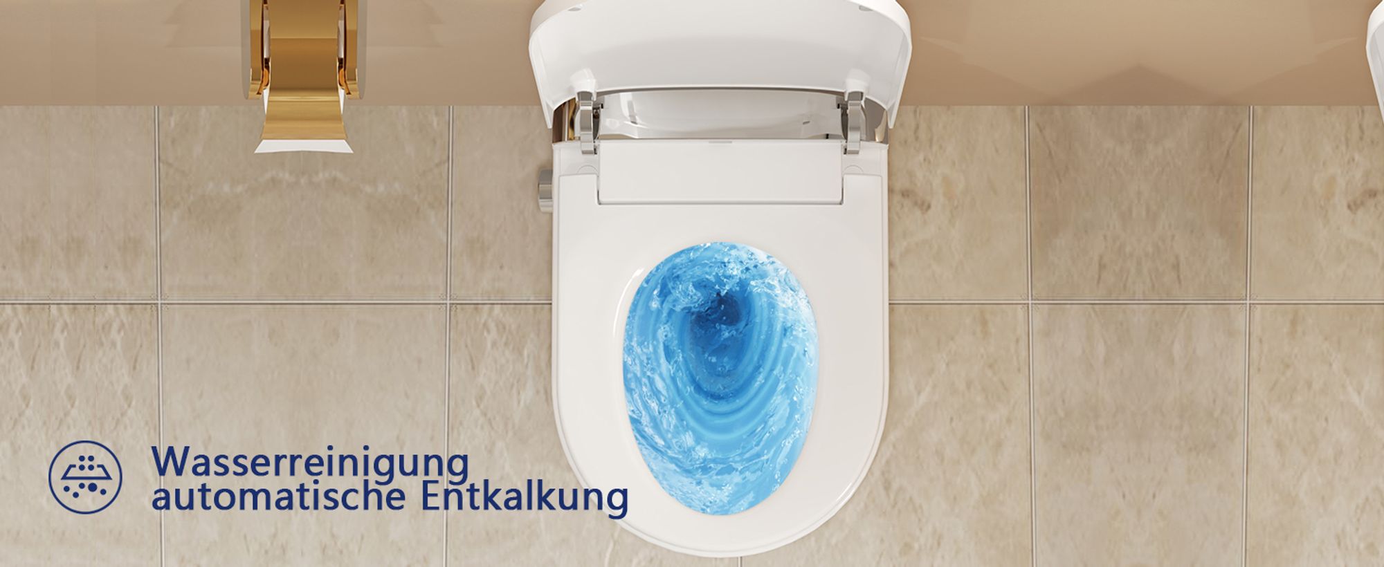 DeerValley Dusch WC mit Bidet, beheiztem Sitz, selbstreinigender Düse, automatischer Spülung & Fernbedienung – Komplettanlage inkl. Vorwandelement