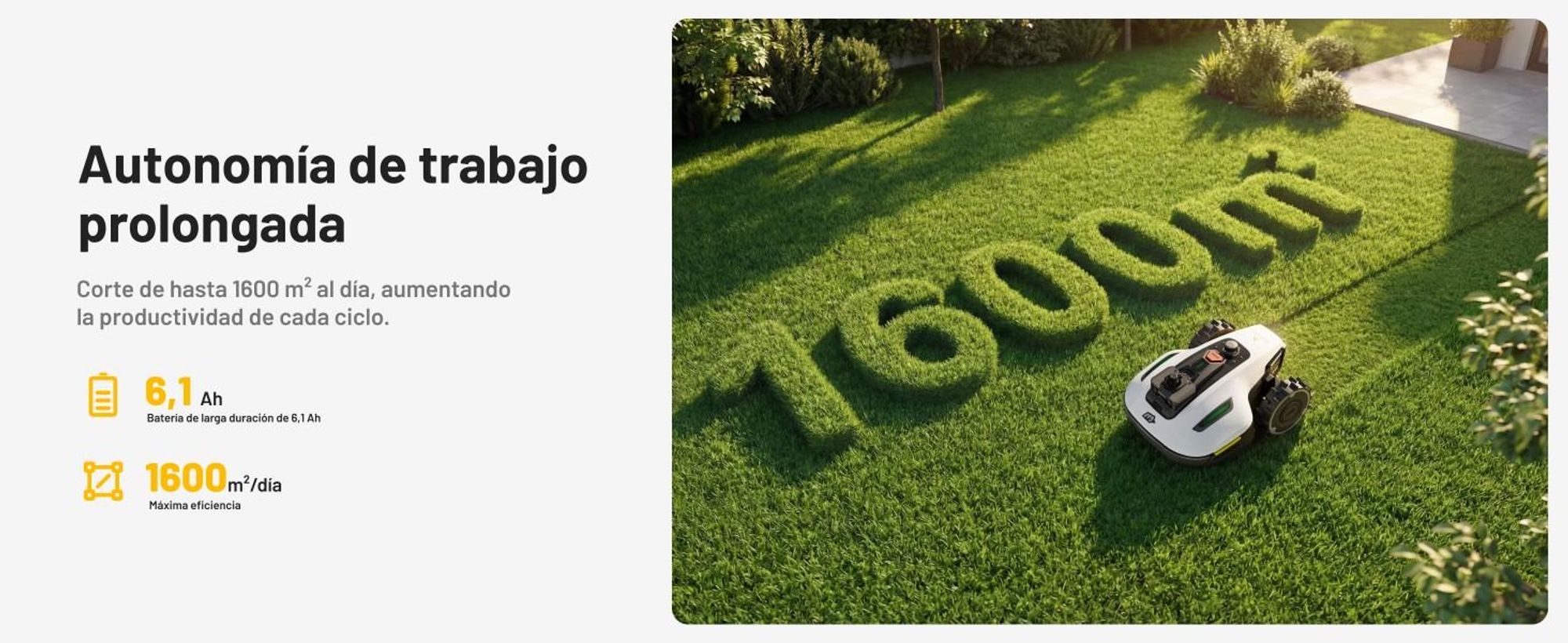 Cortacésped Robótico Mammotion YUKA Mini 2 1000 con garaje y soporte de lavado, sin cable, para 1000 m², DropMow, mapeo automático, corte de bordes