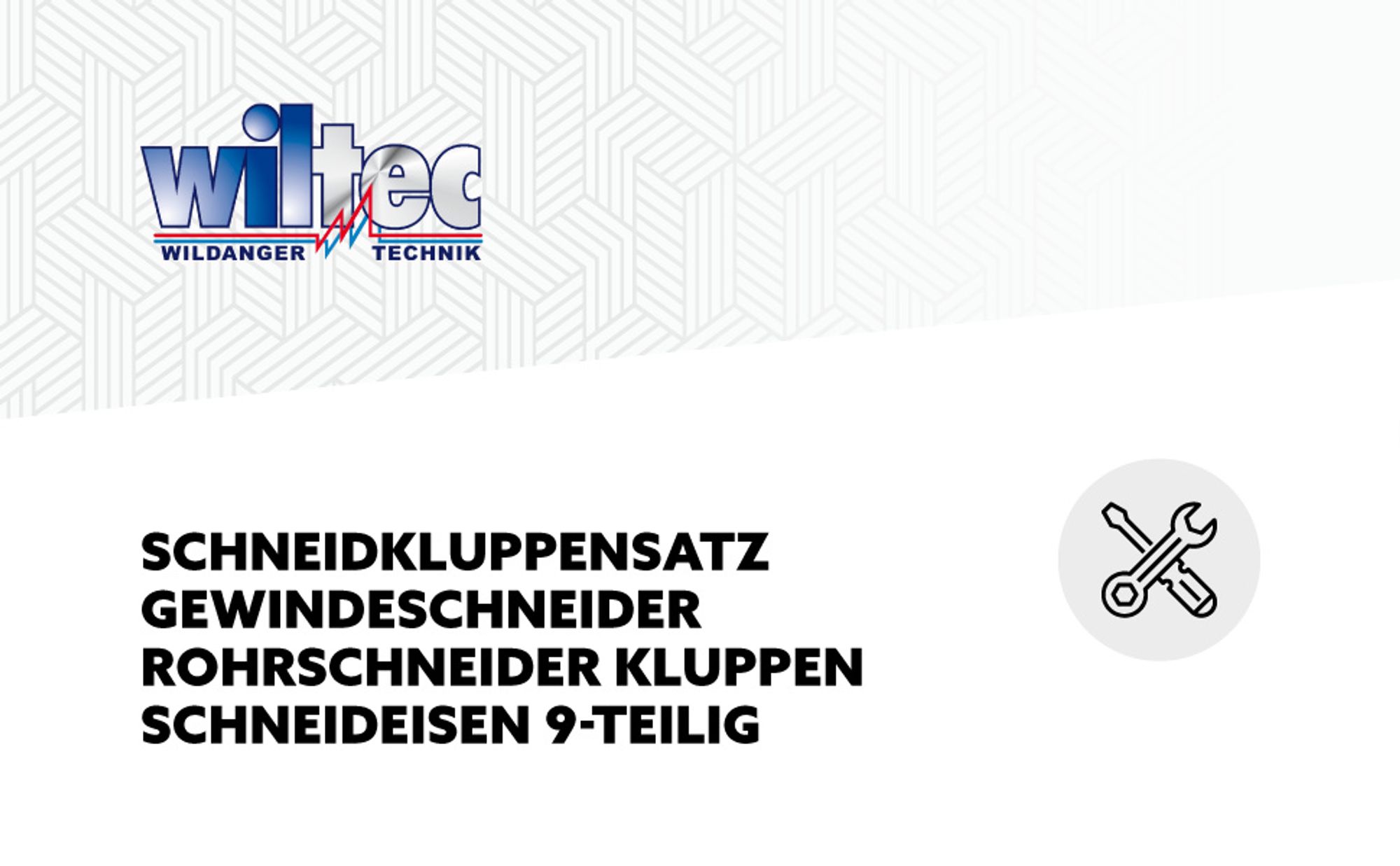 Wiltec Schneidkluppe 9-tlg. Set aus Stahl, Gewindeschneider mit 6 Schneidköpfen, Schneideisen mit Ratschenverlängerung, Rohrschneider mit Koffer