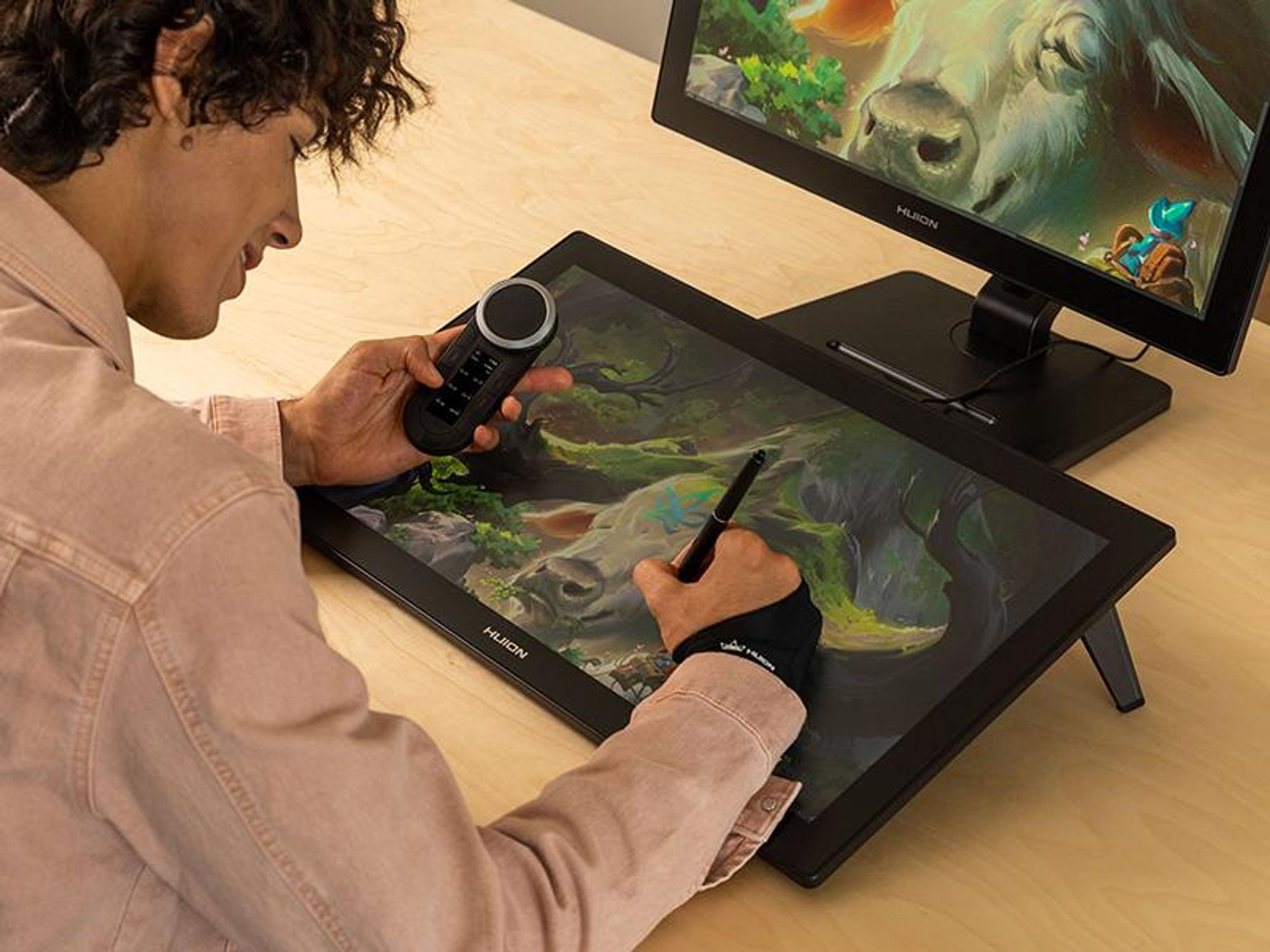 HUION Kamvas Pro 24 Gen 3 Grafiktablett mit Display, 23,8" 4K-UHD-Zeichenmonitor, neues PenTech 4.0,16384 Druckstufen mit Zwei Batterielosen Stiften