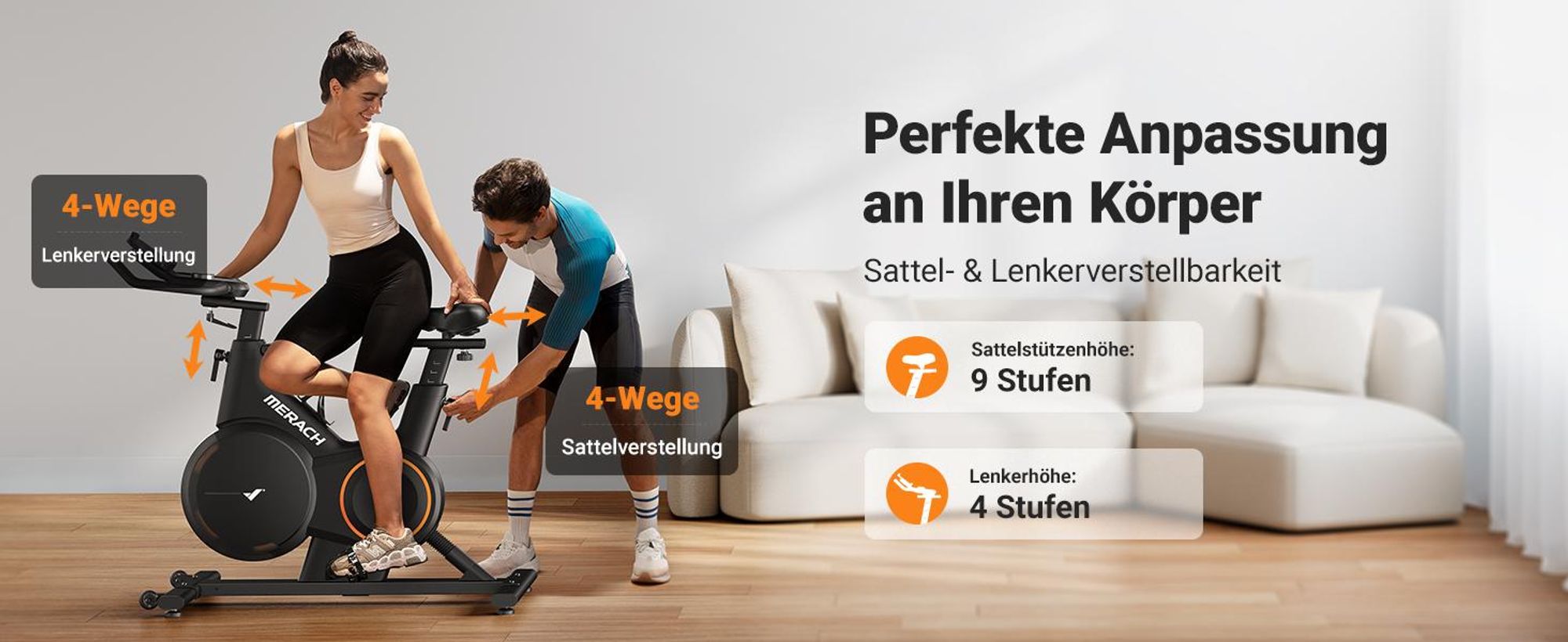 Heimtrainer Fahrrad, magnetisches Fitnessbike mit APP für Zuhause, bis 158kg belastbar, ±6° Neigung, leise, komfortabel, realistisches Fahrerlebnis