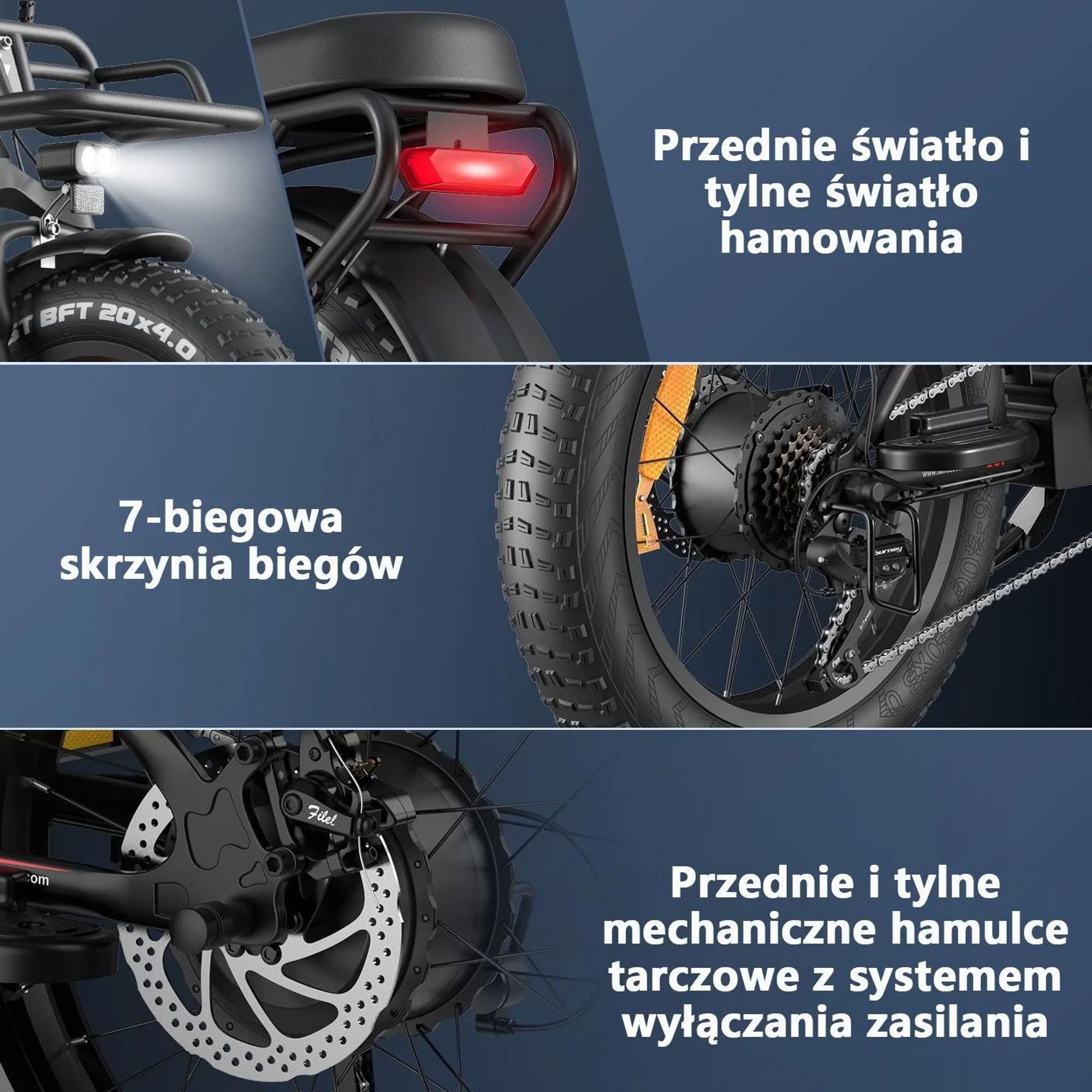 Electric Bike FAFREES F20 Max - Bateria 48V30AH Opona 20" Hamulec tarczowy mechaniczny - Czarny