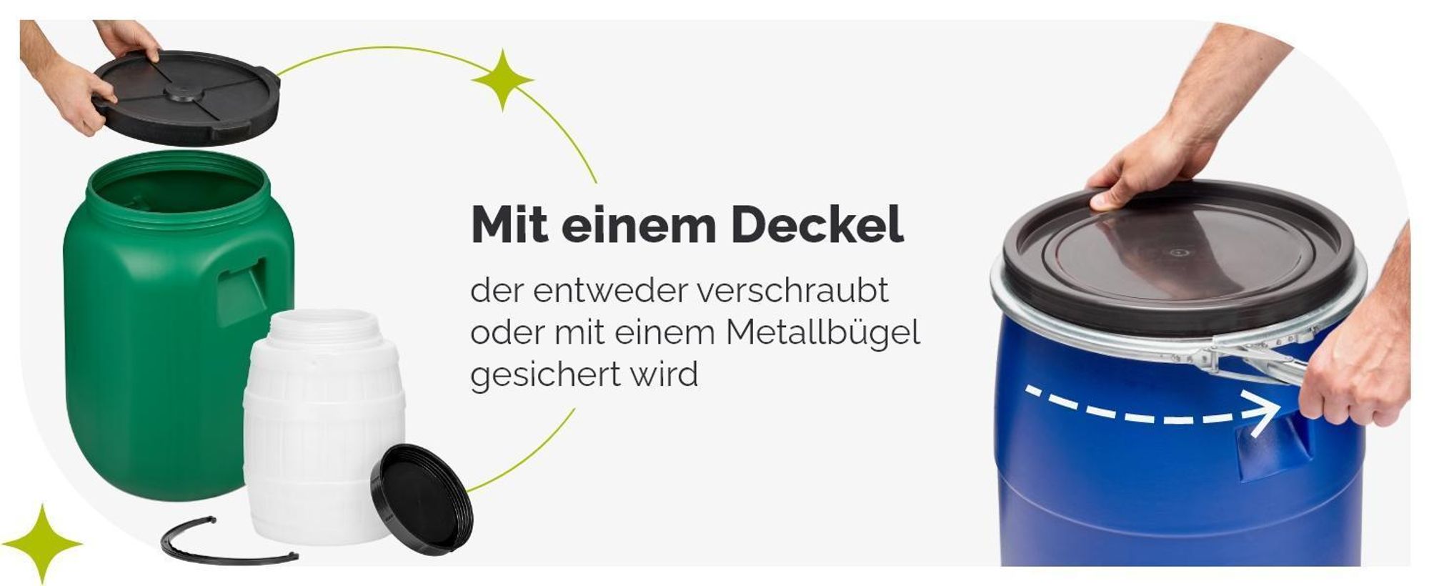 KADAX Plastikfass, 30L Fass Aus HDPE-Kunststoff Mit Deckel