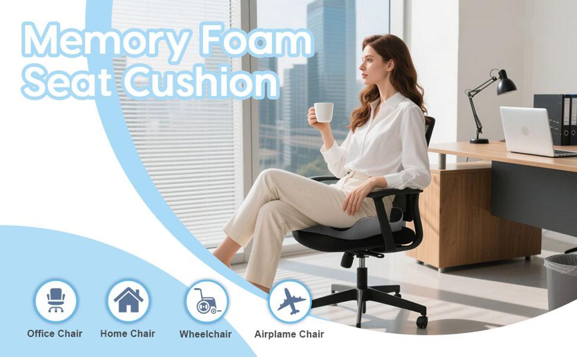 Orthopädisches Sitzkissen, Ergonomisches Hämorrhoiden Sitzkissen, Memory Foam Steißbeinkissen, Steißbein Sitzkissen für Gamingstuhl, Bürostuhl