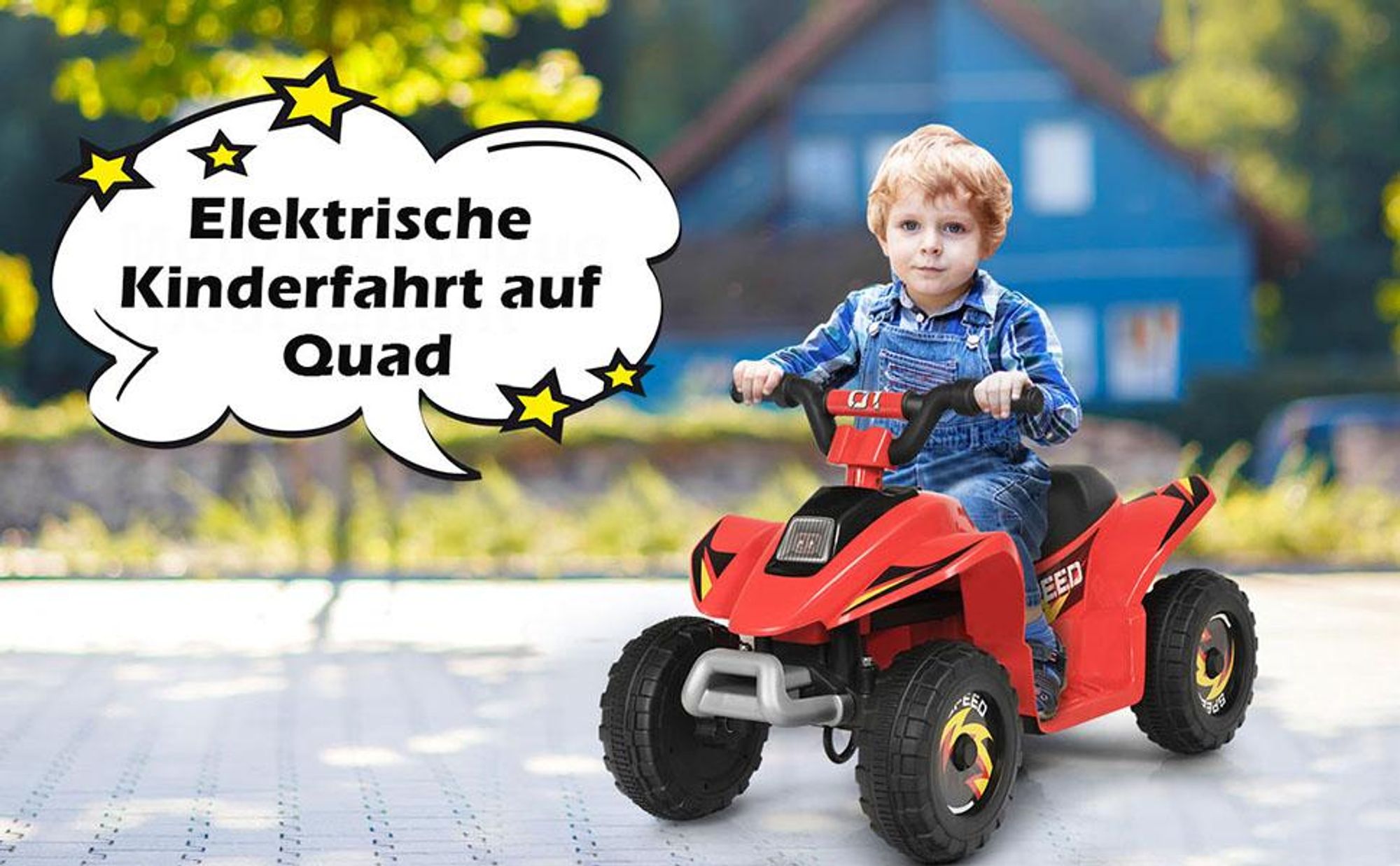 COSTWAY 6V Kinder Elektroauto 2,8-4,6 km/h Mini Kinderauto mit Vor- und Rückwärtsschalter, Elektrofahrzeuge, Kinder Quad ATV für Kinder 3+ bis zu 30kg