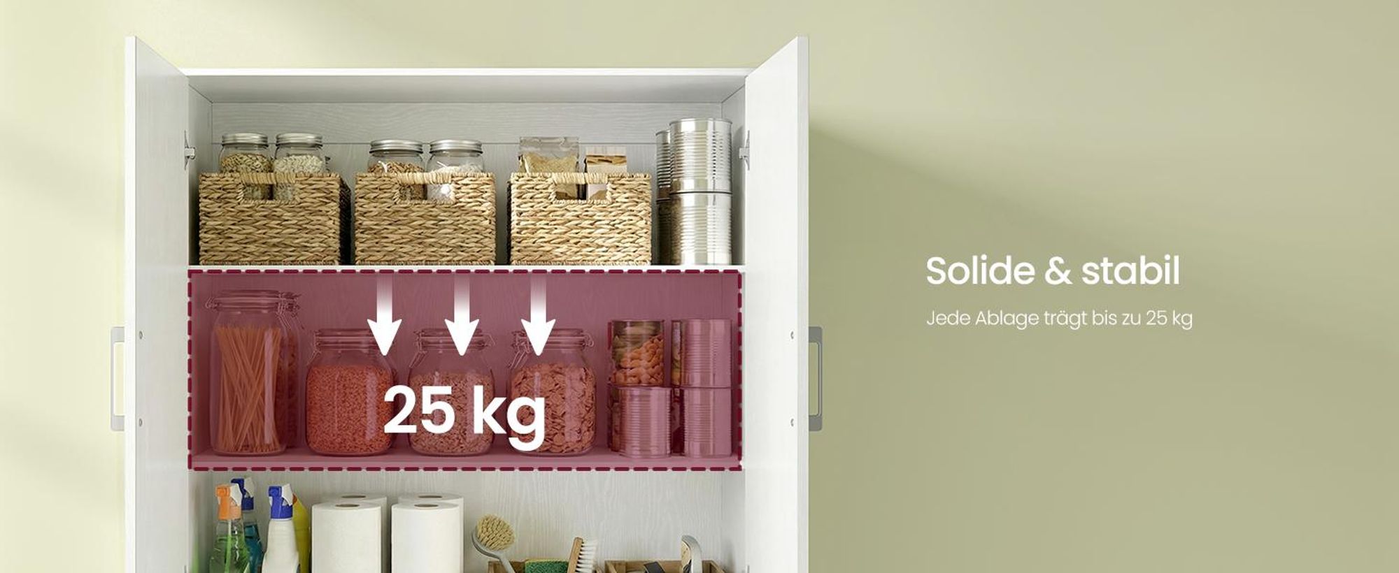VASAGLE Aktenschrank mit 4 Türen, Kleiderschrank, 5 Ablagen, für Büro, Holzspanplatte, mit Griffen, 80 x 40 x 180 cm, weiß