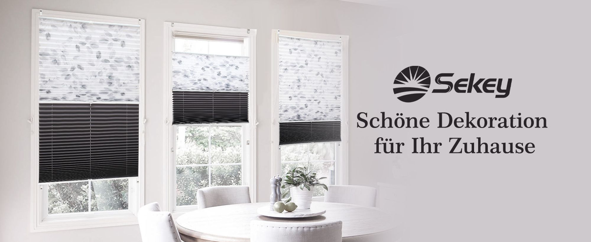 Plissee Ohne Bohren110x130cmPlisseerollo Klemmfix Doppelplissee Day+Night 100% Verdunkelung mit Lichtdurchlässig Ausbrenner-Muster Faltrollo Jalousie für Fenster