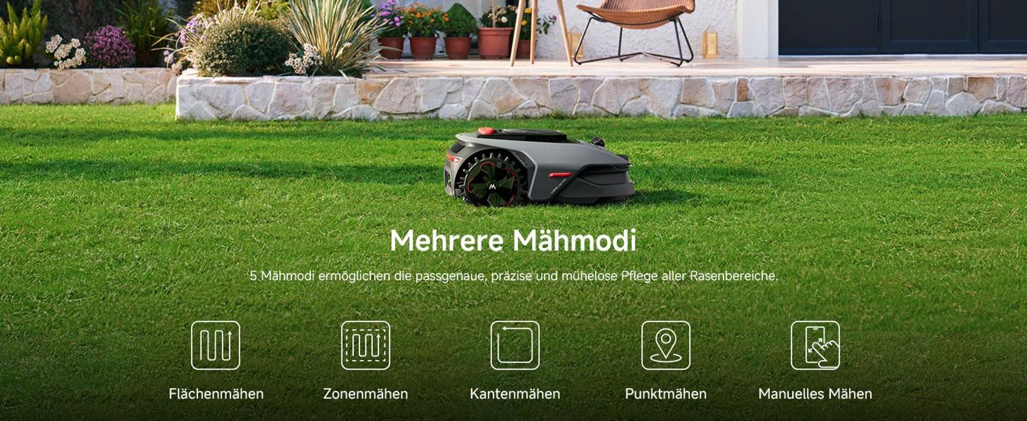 MOVA LiDAX Ultra 800 Mähroboter inkl. Sonnendach – 3D-LiDAR & AI Vision, 500–800㎡, Präzise Navigation