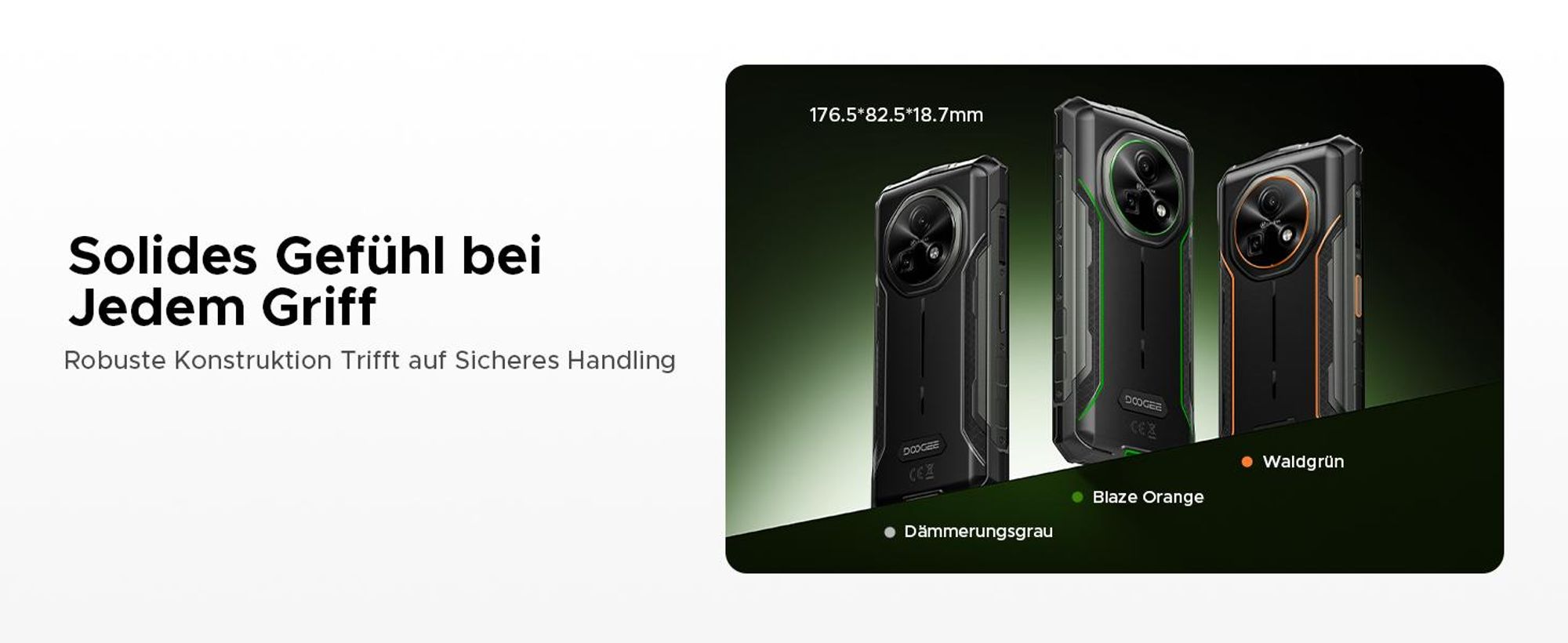 DOOGEE Fire 5 Pro Outdoor Smartphone Handy, Android 15, 4G, IP68/IP69K, 6,6" 90Hz, 13000mAh, 18W, 20+128GB, 13MP, NFC, Fingerabdruck, ohne Vertrag