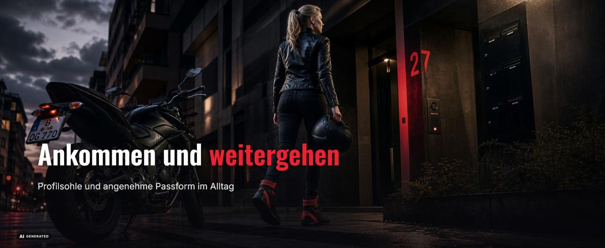Bogotto Mix District motorschoenen, zwart/rood, maat 38