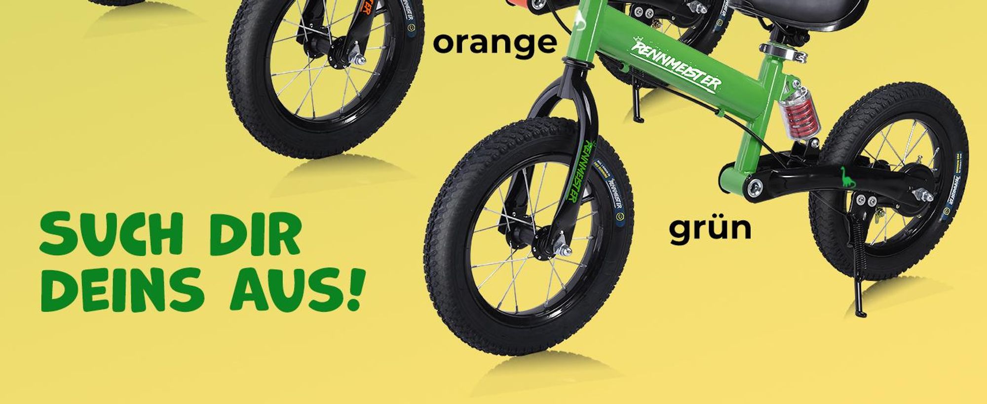 RENNMEISTER Kinderlaufrad mit Bremse Orange