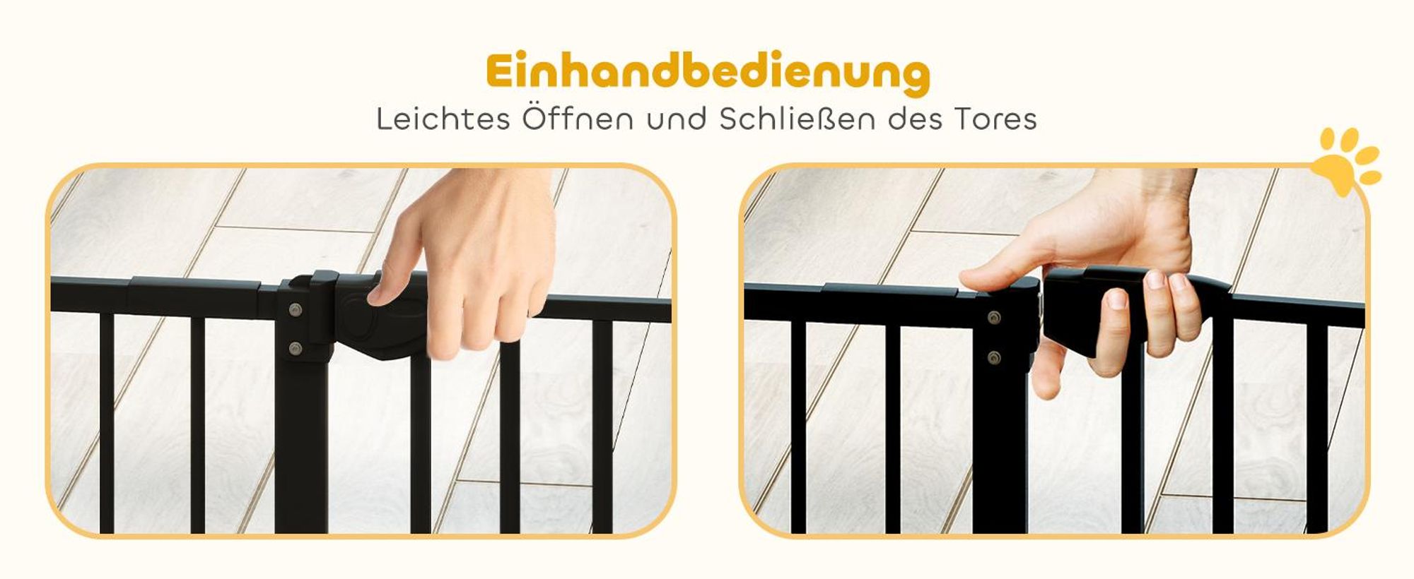 PawHut Türschutzgitter für Hunde, Treppenschutzgitter, Hundezäune, Absperrgitter