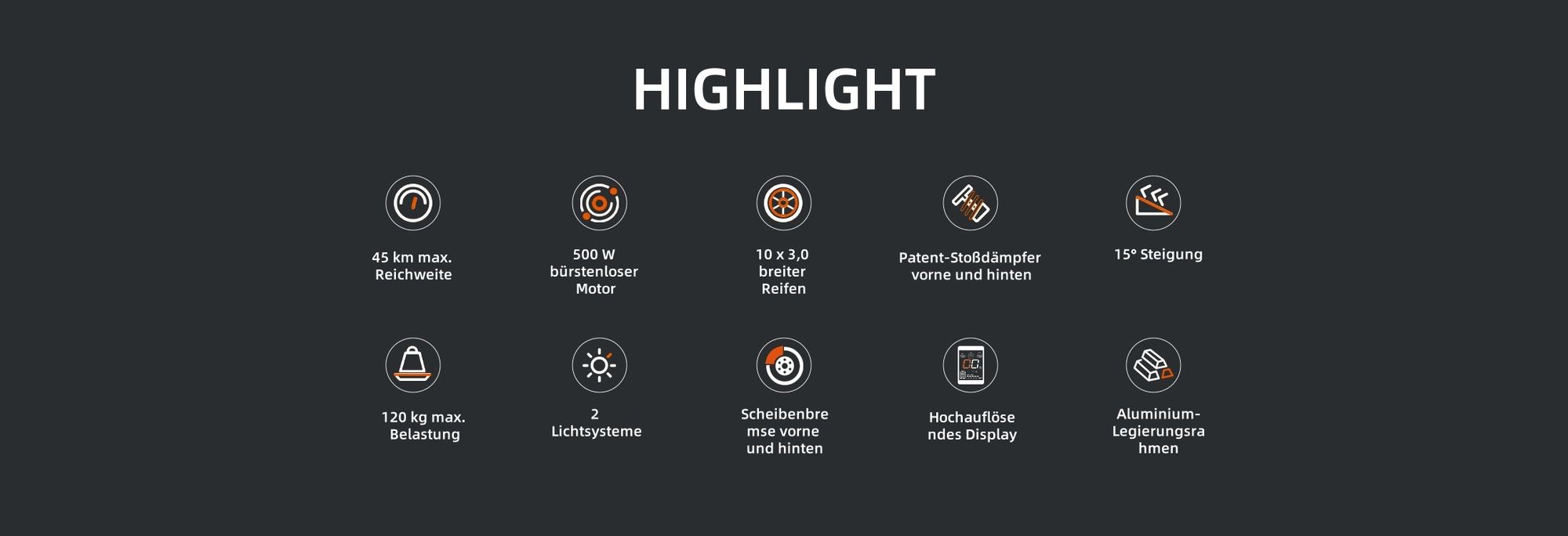Elektroroller JOYOR S5 Mit ABE-Gutachten - 500W Motor 48V13AH Batterie 45KM Reichweite Scheibenbremsen - Schwarz
