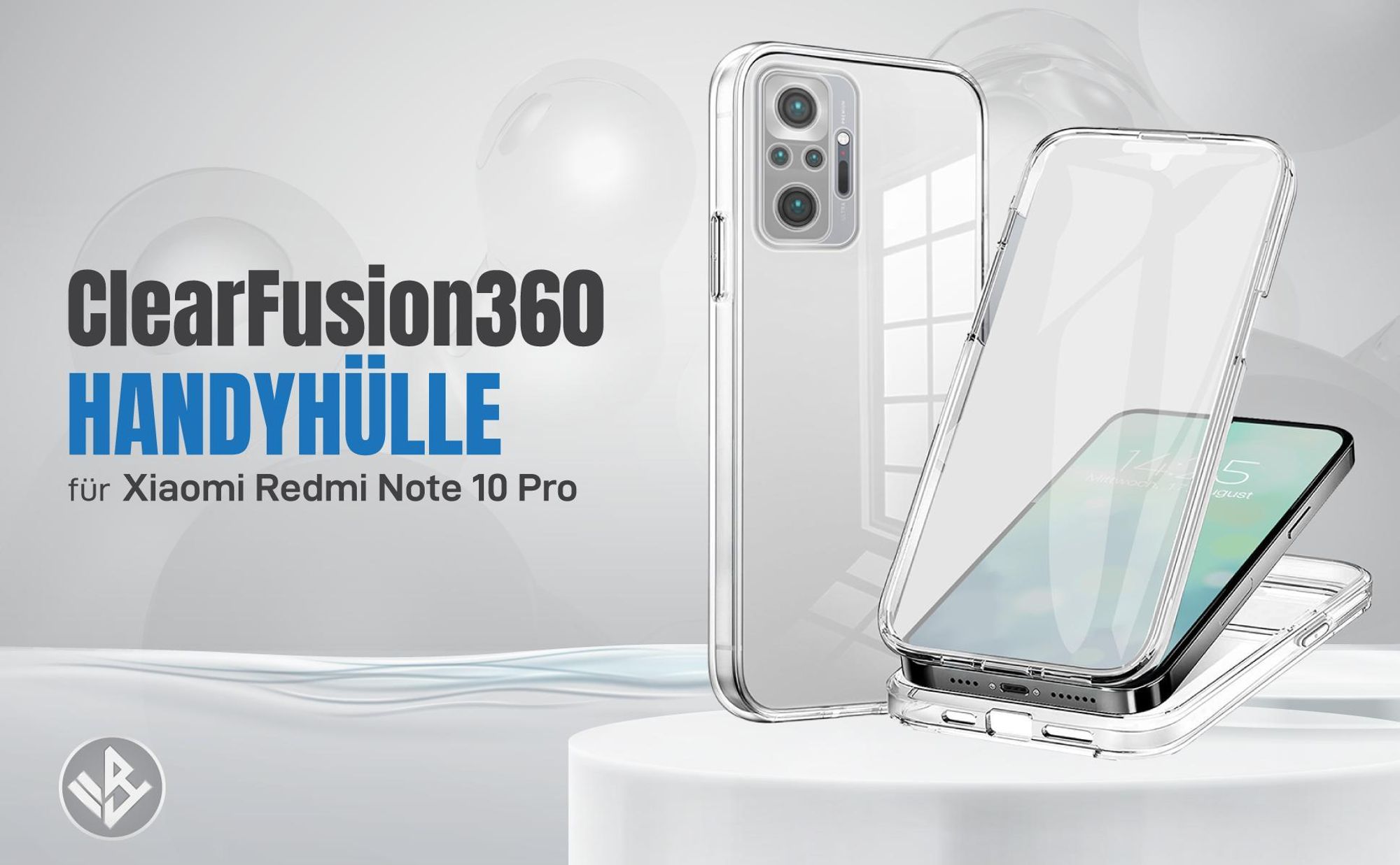 Transparente 360 Grad Hülle für Xiaomi Redmi Note 10 Pro mit Kameraschutz