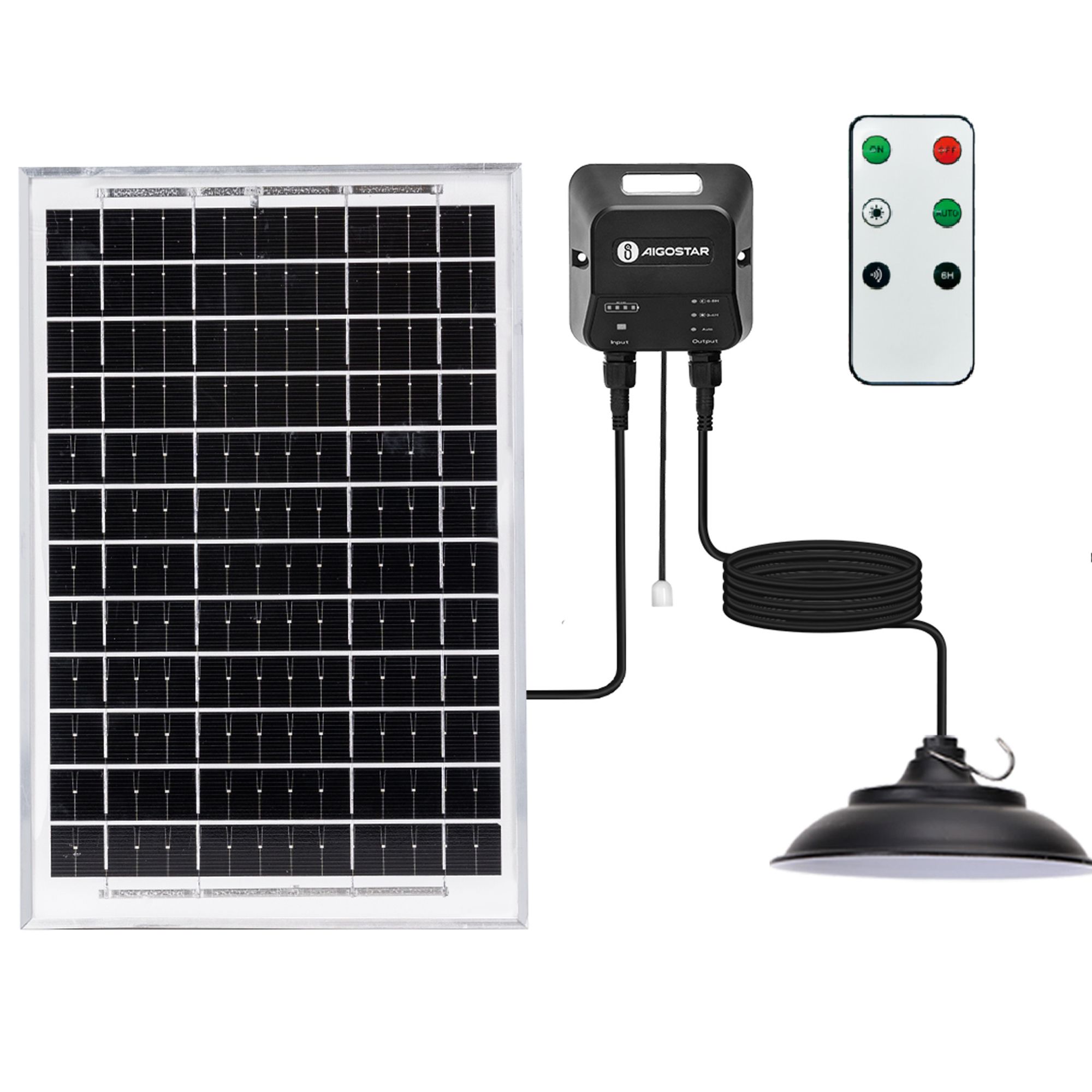 Aigostar Solar-hängeleuchte,8 m Kabel,Solarlampen für außen hängend mit Fernbedienung und Zugseil,6000 mAh,Große Batteriekapazität,IP65