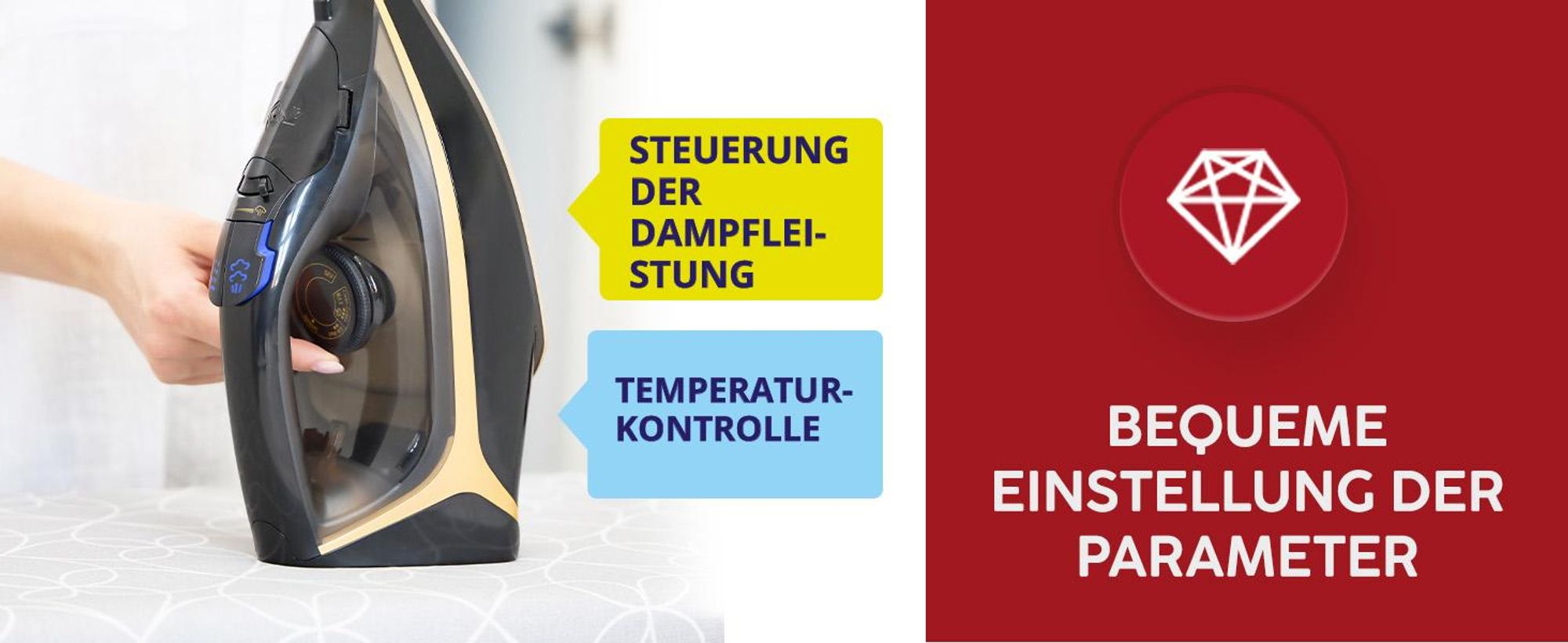 Dampfbügeleisen – Bügeleisen – Kabelloses Bügeleisen MPM MZE-26