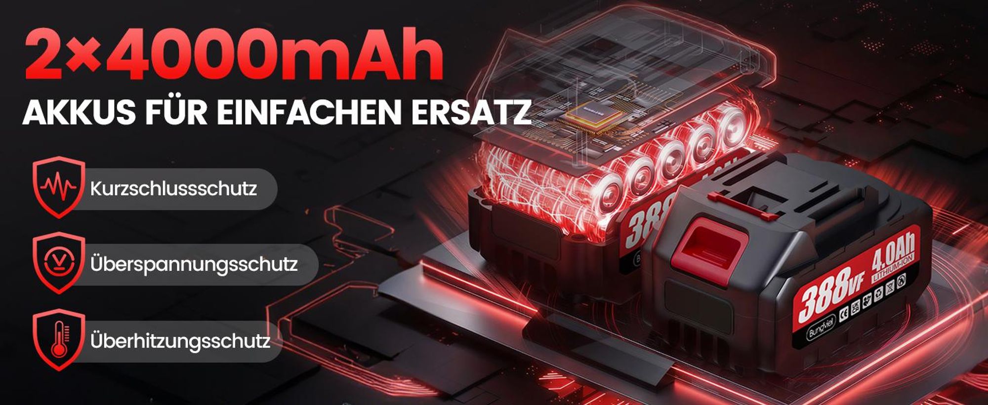 Kettensägen mit Akku , 1200W , 29.000 U/min,Kettensäge 8000mAh, 12 zoll Elektro-Kettensäge 2 Akkus 4000mAh, Kettensäge 2 Ketten
