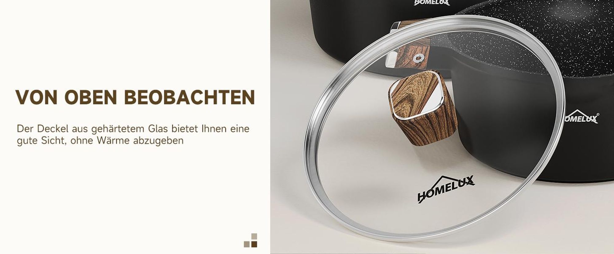 8-TLG Topfset Induktion mit Antihaftbeschichtung,Pfanne 24/28cm,Milchtopf 16cm,Kochtopf 24/28cm, für alle Herdarten,Holzmaserung
