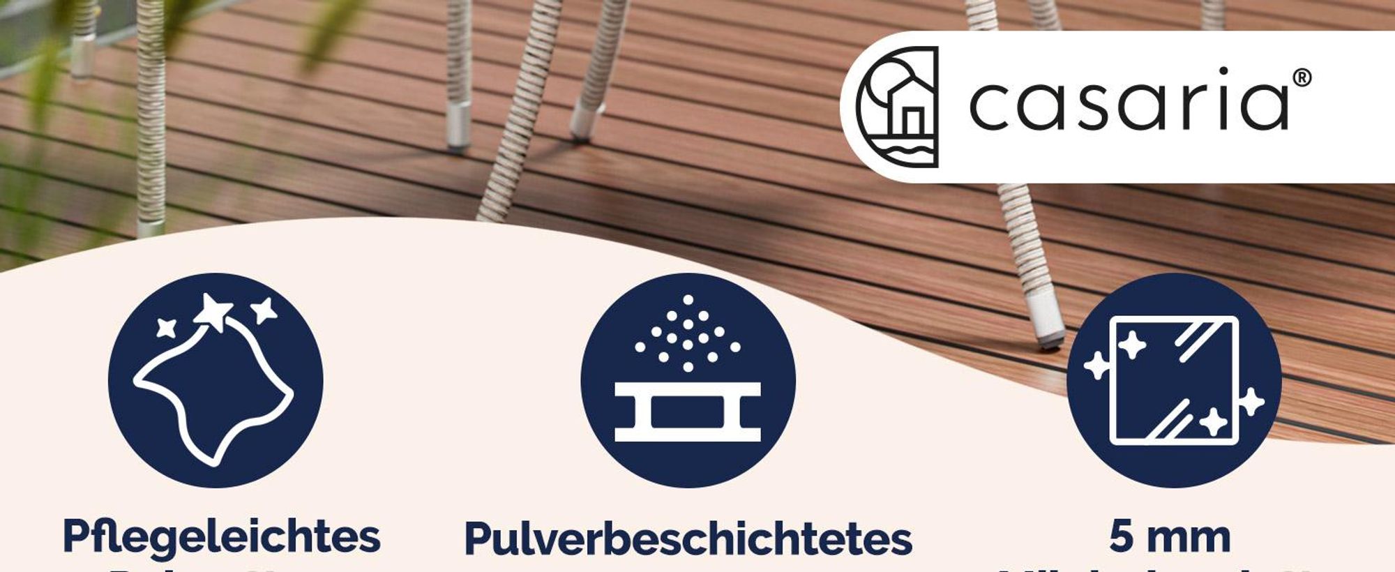 CASARIA® Gartentisch Polyrattan Wetterfest Rund Klein 80cm Grau Glas Tischplatte 80kg Belastbar Outdoor Terrasse Balkon Bistro Tisch Beistelltisch