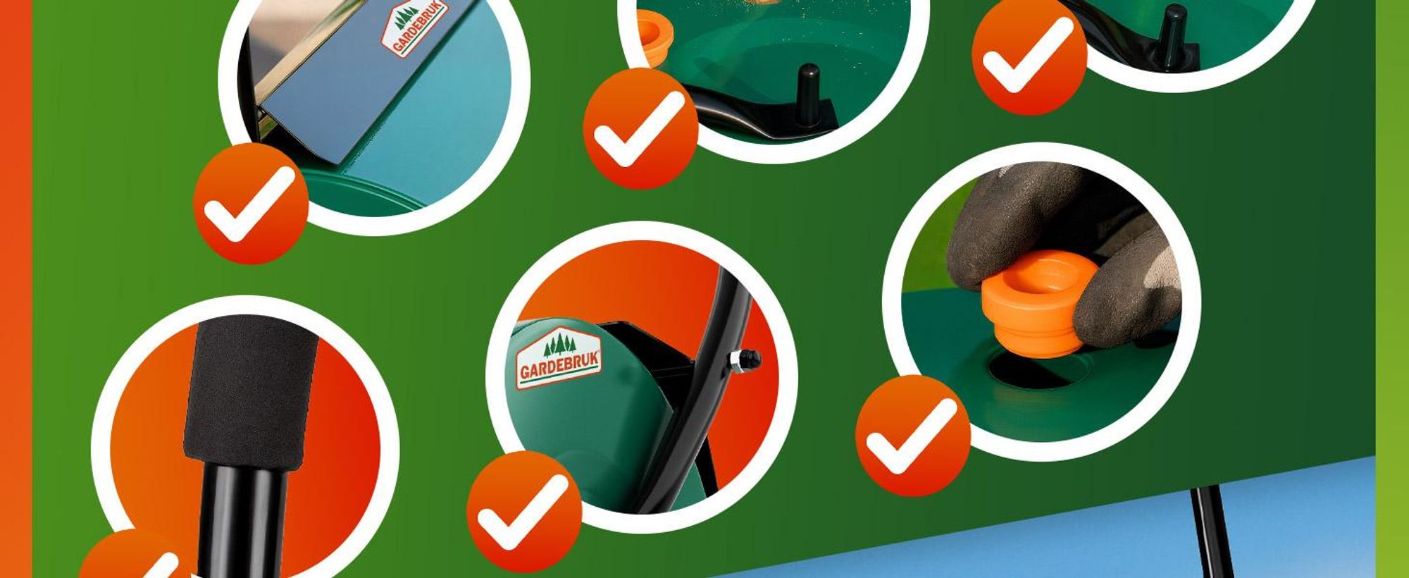 Gardebruk® Rasenwalze 60cm 50L gepolsterter Griff Schmutzabweiser befüllbar Handwalze Rasenroller Gartenwalze Ackerwalze