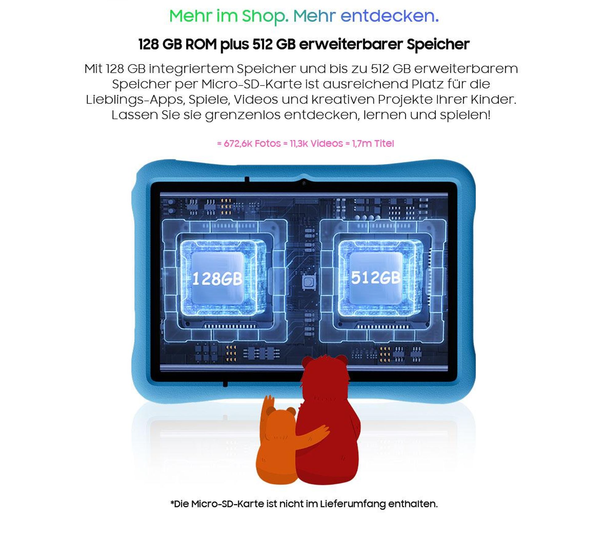 Blackview Pad 60 Kids, Kinder Tablet, 10,1", 12GB+128GB, Android 15, Elternkontrolle, Kinder-Modus, HD-Streaming, WiFi 6, mit stoßfester Schutzhülle