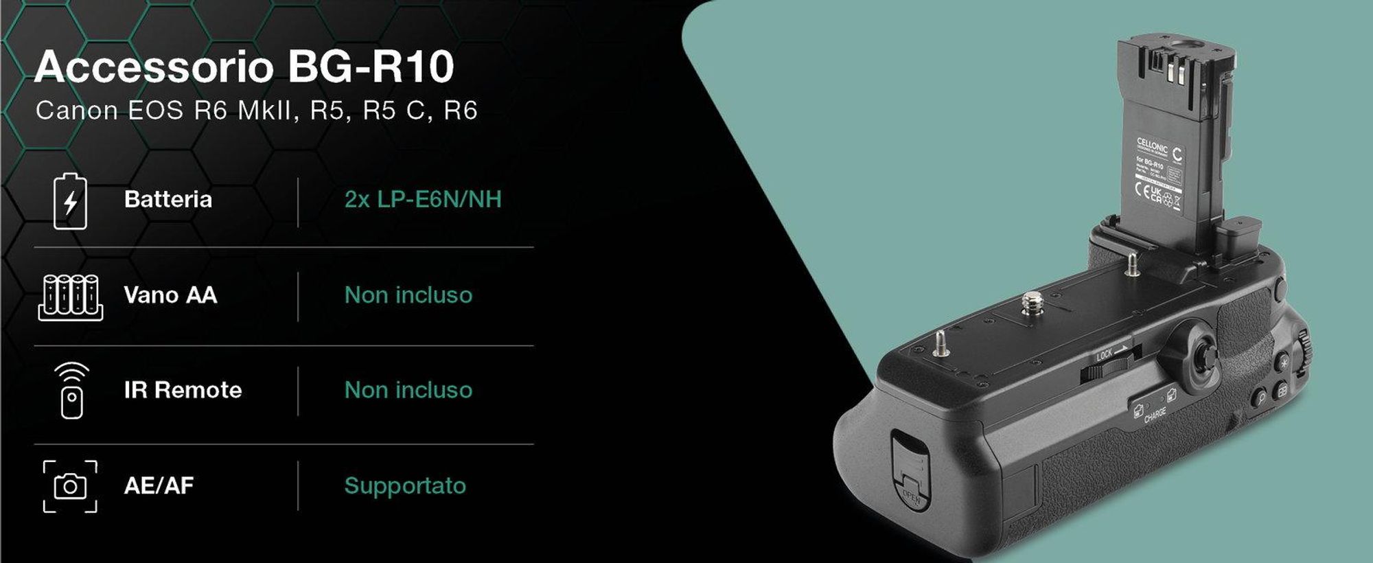 CELLONIC Impugnatura BG-E10 compatibile con Battery grip per fotocamera fotografia verticale multifunzione portabatterie LP-E10