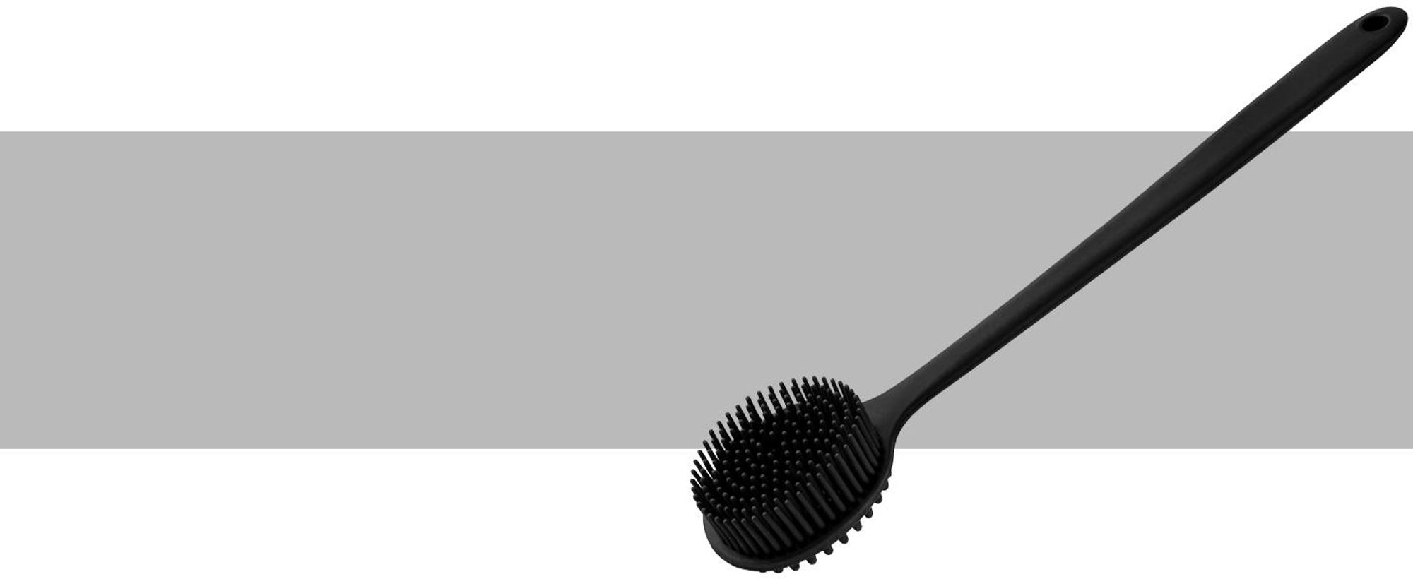 KRUMAD Silikon Rückenbürste Dusche, Körperbürste mit langem Griff 37,4 cm, Duschbürste doppelseitig, Weiches Silikon, Massage und Reinigung Bad