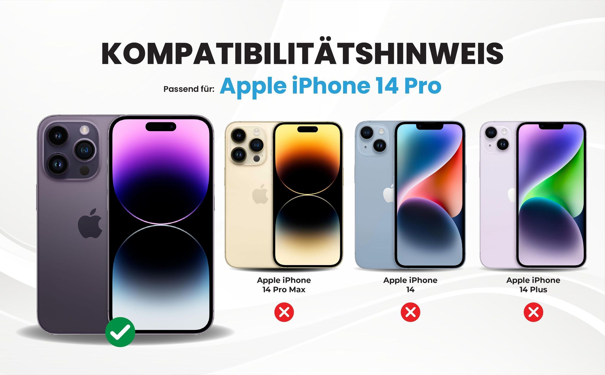 Kompatibilitätshinweise Hülle für Apple iPhone 14 Pro