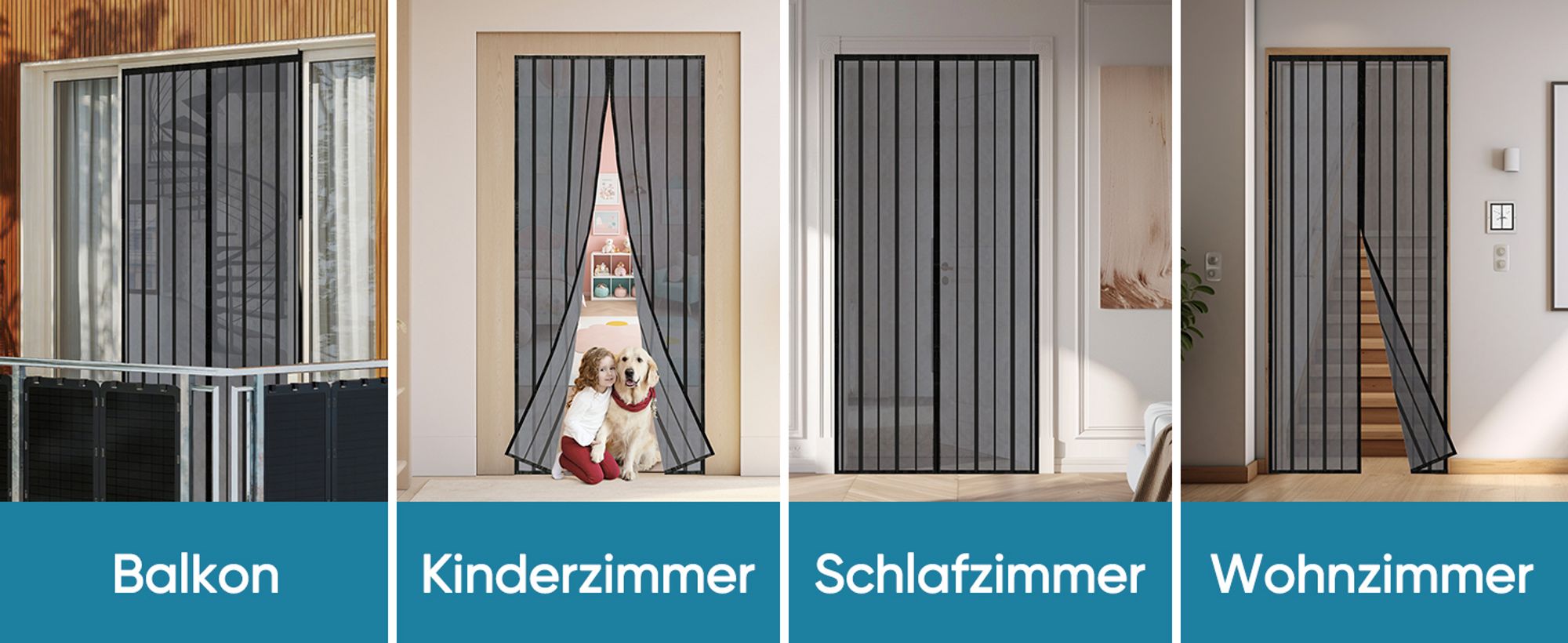 Sekey 70x200cm Magnet Fliegengitter Tür Vorhang für Holz, Eisen, Aluminium Türen und Balkon. Einfache Installation Schwarz