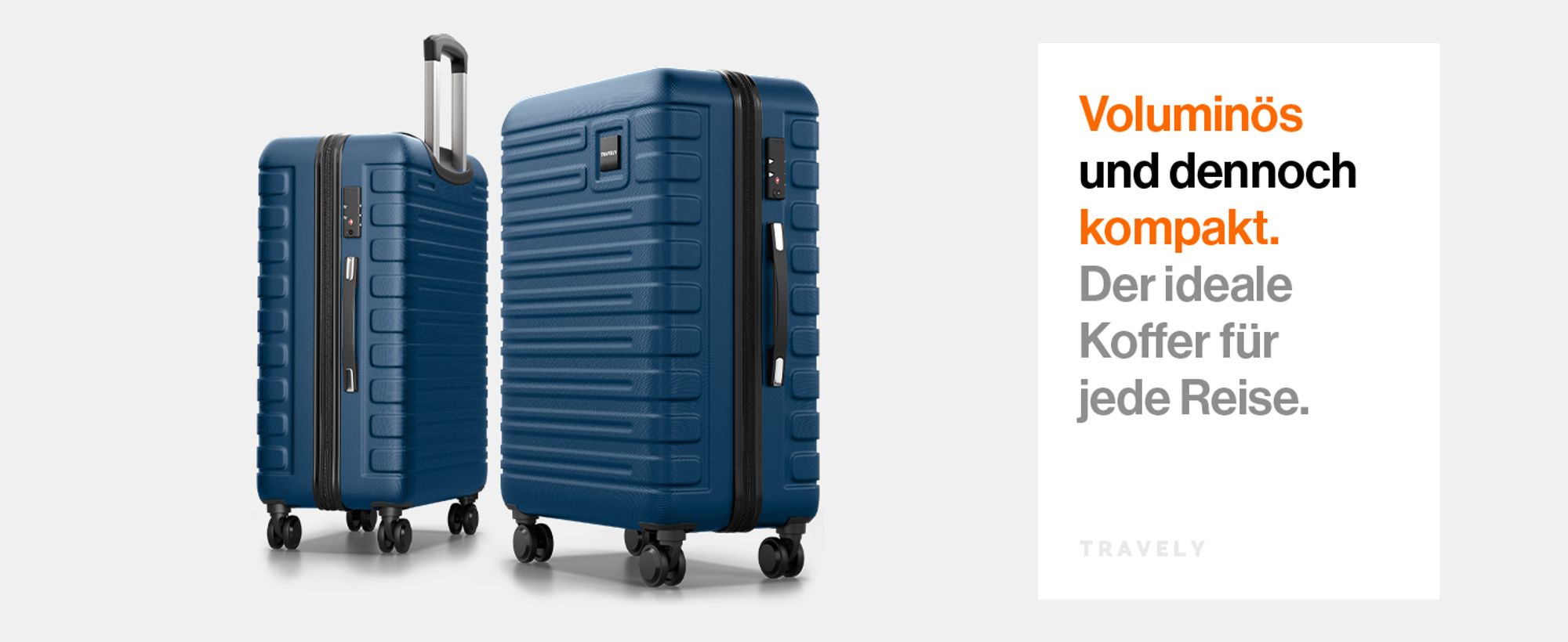 Travely Polycarbonat Koffer Groß 67cm L - 60L Innenvolumen - sehr robuster Hartschalen Koffer mit sanften Rollen & TSA Schloss, Reisekoffer, Koffer & Trolleys, Reisekoffer mit Rollen