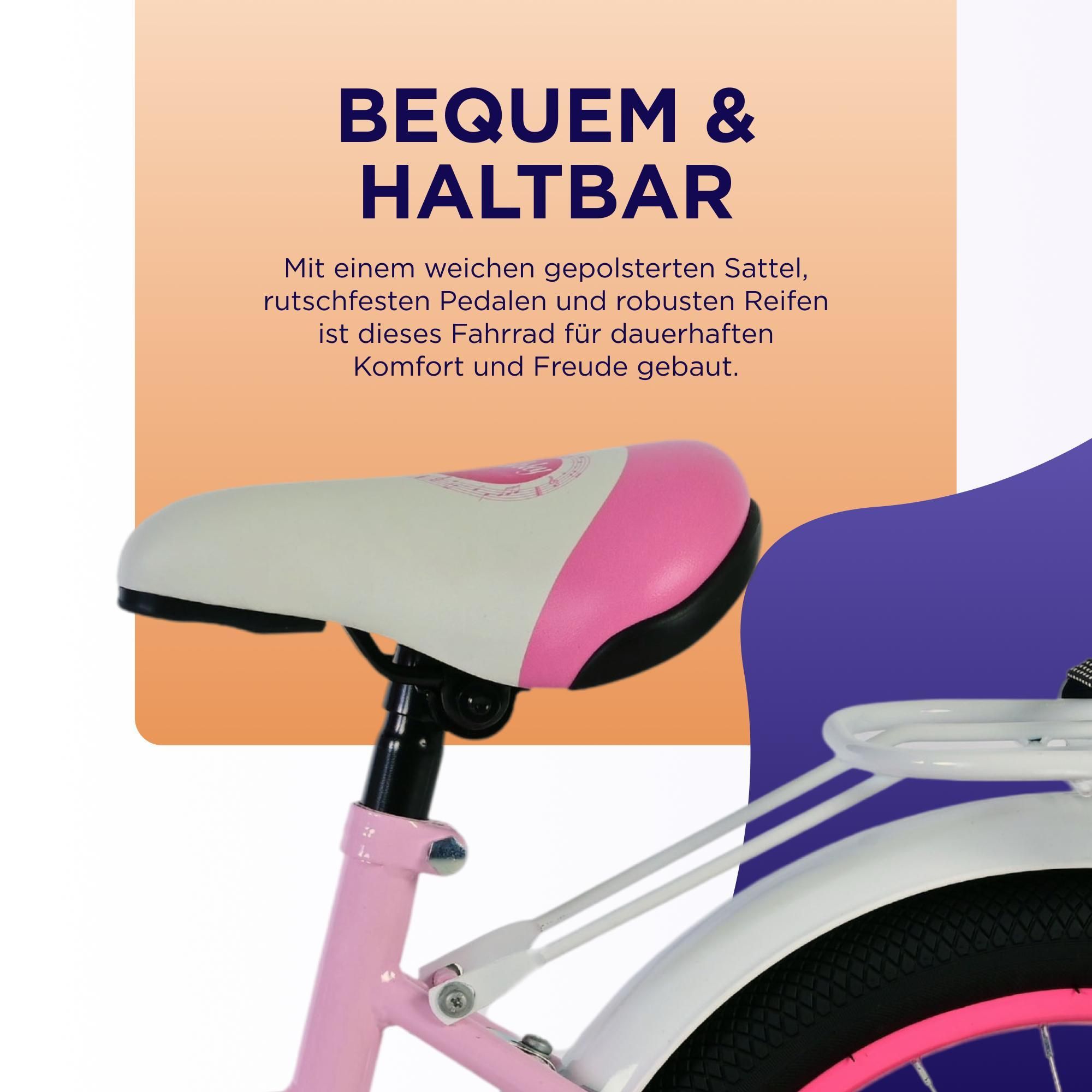 Volare Ashley Kinderfahrrad - Mädchen - 18 Zoll - Rosa/Rot