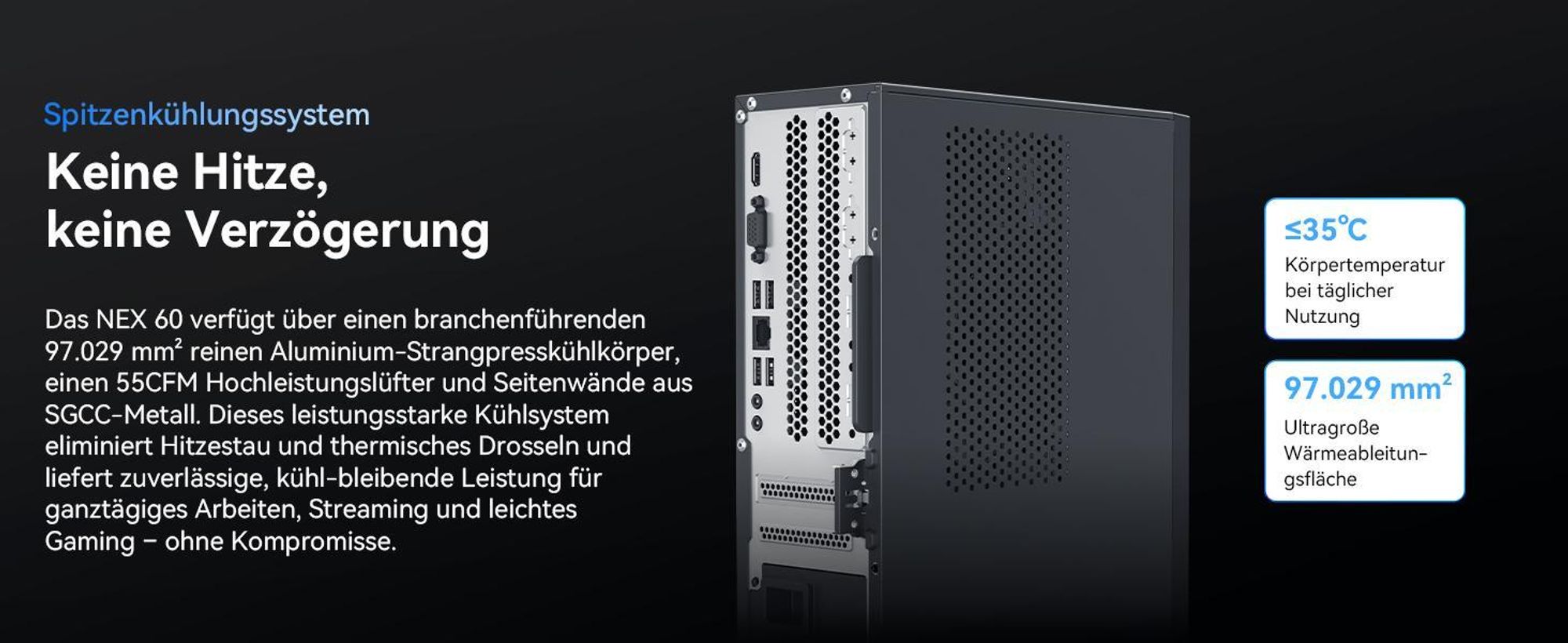 Blackview NEX60 Mini-PC: Intel Core 5 210H, 16GB DDR4 (max. 64GB), 512GB PCIe 4.0 SSD (max. 4TB), Dual 4K Display, Wi-Fi 6, 15 Ports, Windows 11 Pro