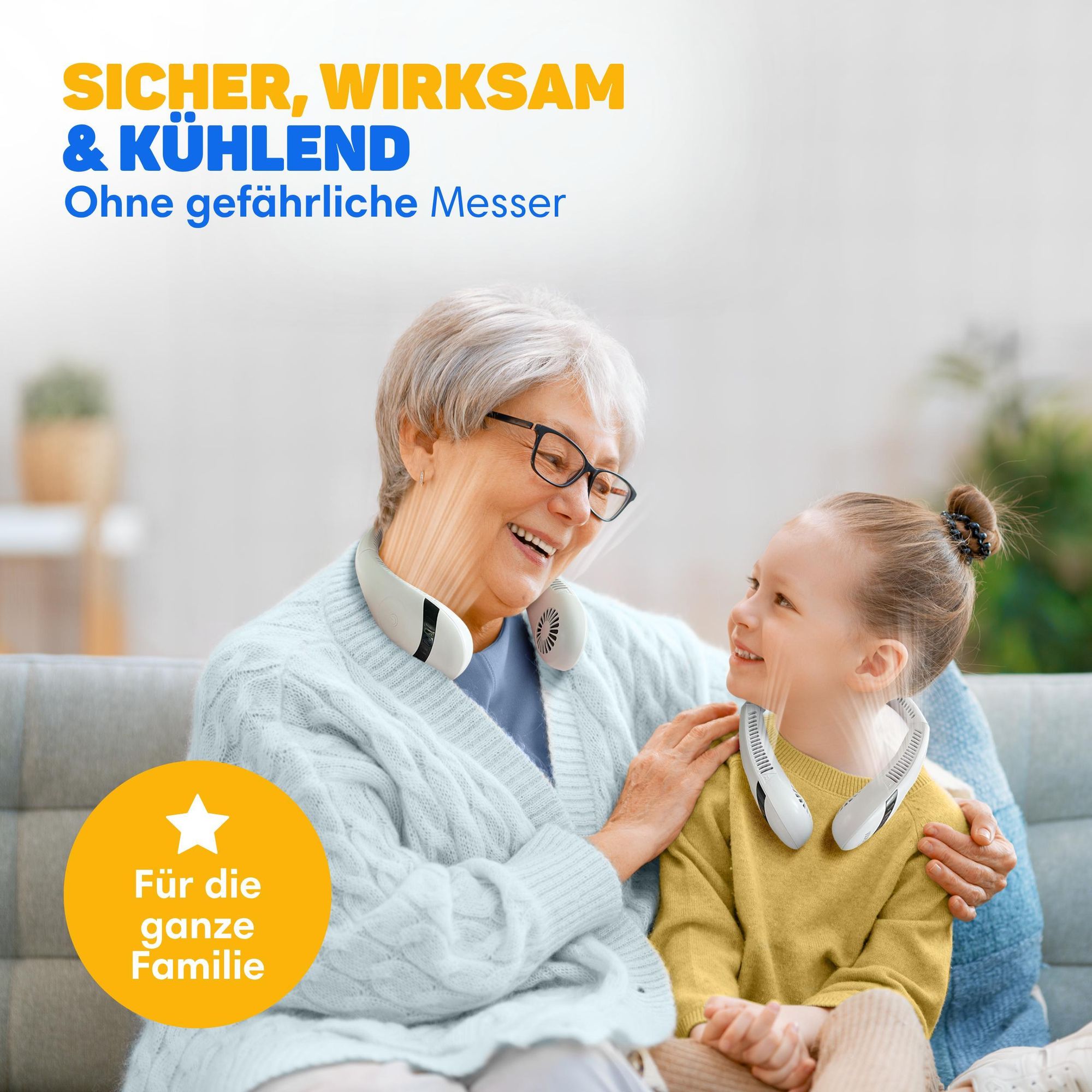 Vulpes Goods Nackenventilator, Mini Ventilator, Tragbarer Gesichtslüfter, USB aufladbar, Wiederaufladbar, 3 Stufen