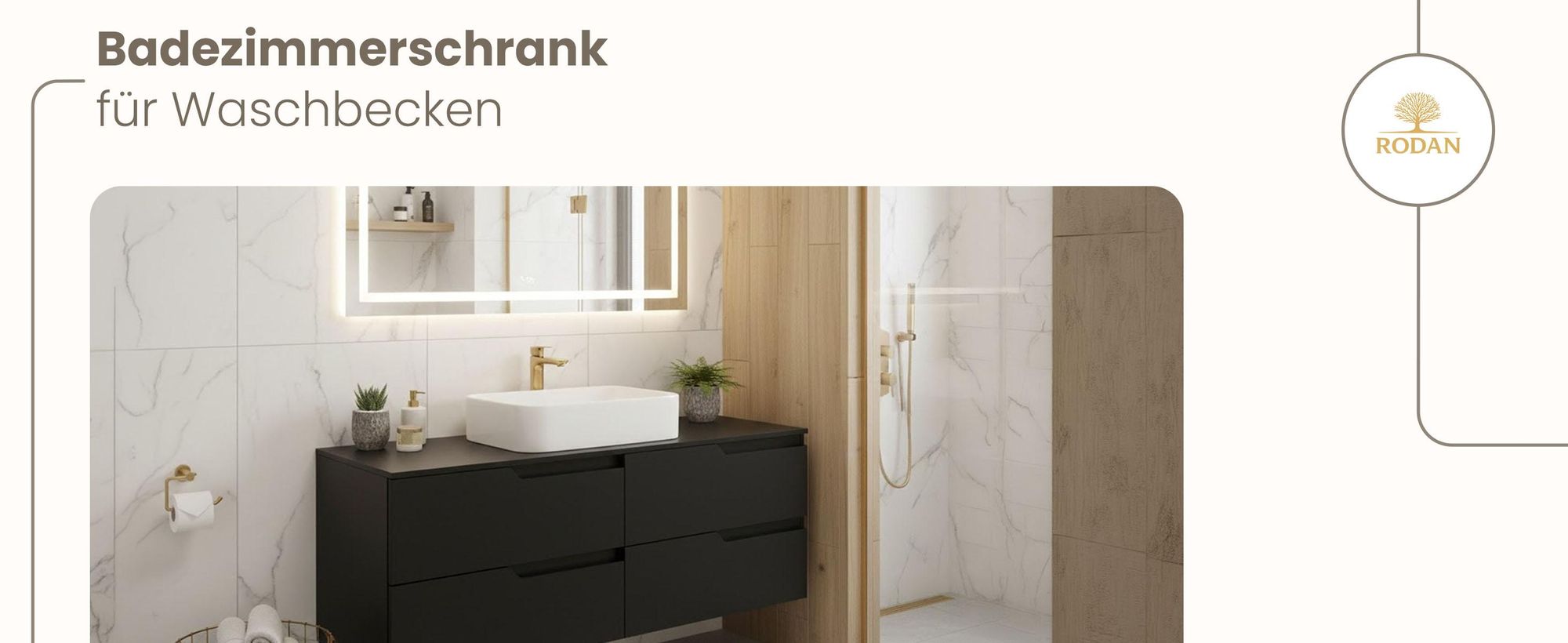 RODAN, Badmöbel, Badschrank, Badezimmermöbel, Badezimmer, MODERN, Waschbeckenunterschrank