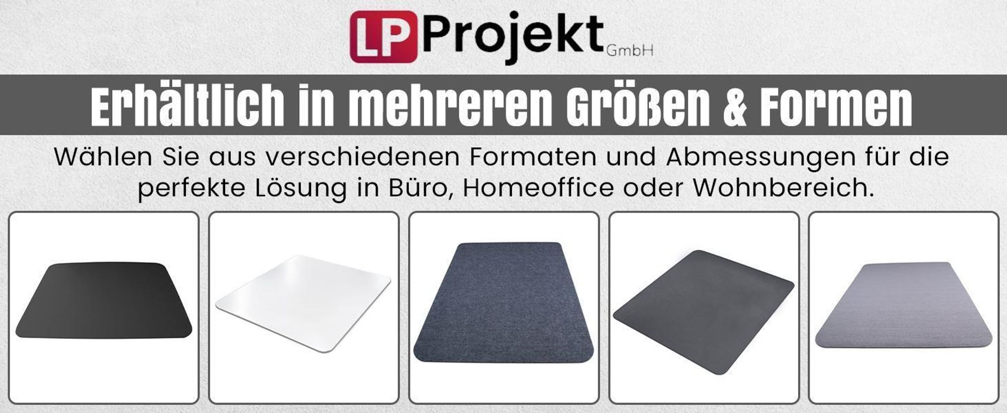 LP Projekt Bodenschutzmatte transparent 90x120cm- Schreibtischstuhl Unterlage - rutschfest - Schutzmatte Bürostuhl - Stuhlunterlage