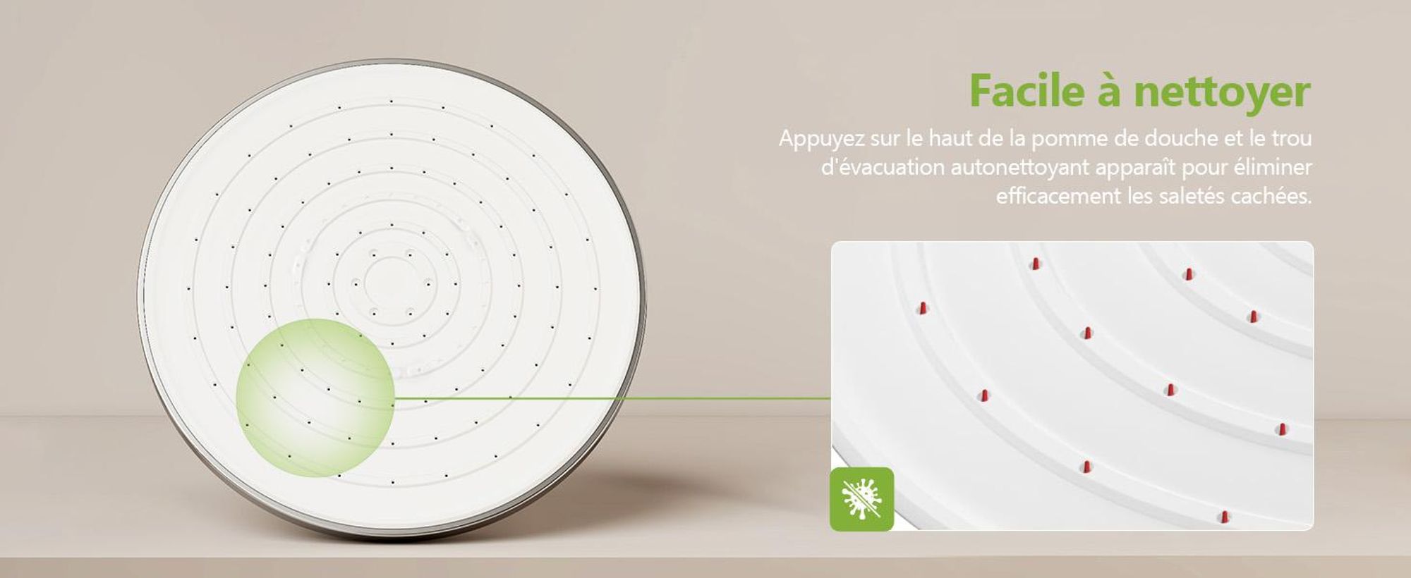 S'AFIELINA Colonne de douche sans robinetterie Système de douche avec 3 jets Douche à main et douche de tête Etagère escamotable Réglable en hauteur