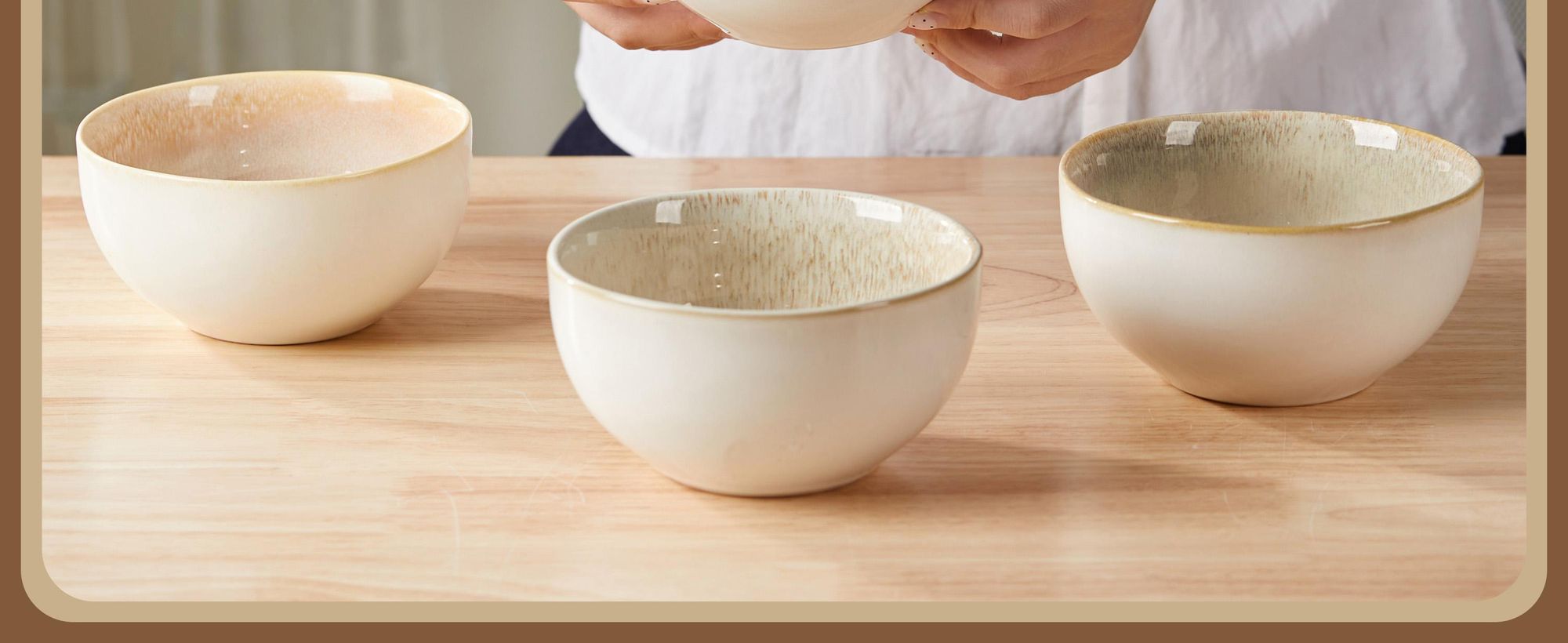 Schale set 4er Ø13,5cm Suppenschalen Müslischale Salatschüssel Keramik Schalen für 4 Personen Reactive-Glasur Bowl Mikrowellen- und Spülmaschinenfest