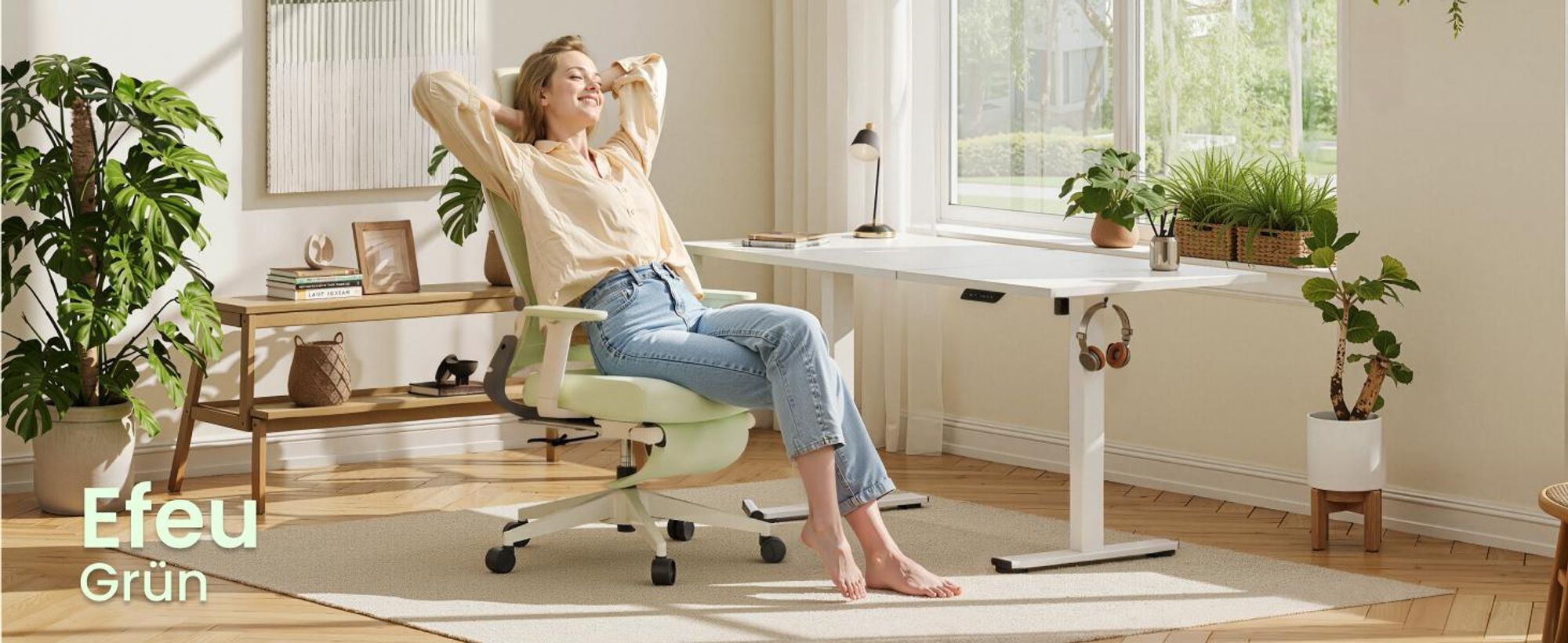 FLEXISPOT Foldex Ergonomischer Bürostuhl, klappbarer Bürostuhl für Kleine Räume mit Lendenwirbelstütze Höhenverstellbaren Armlehnen mit Fußstütze Weiß