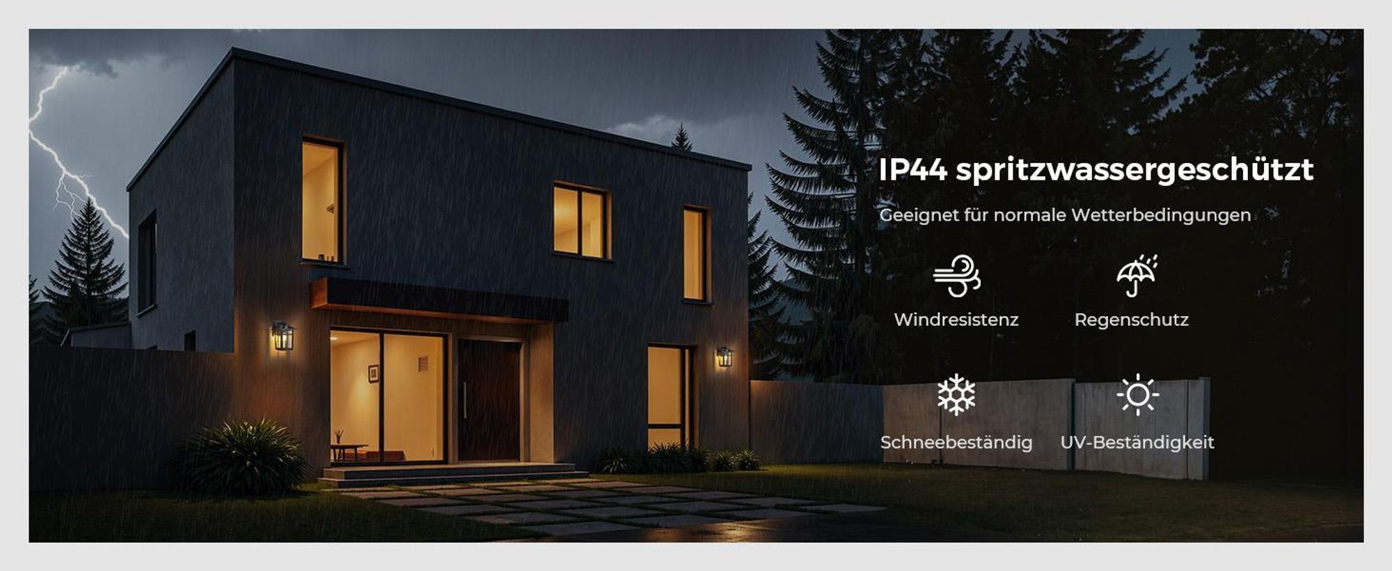 S'AFIELINA Wandleuchte Außen, Außenlampe Wand für Terrasse, Aussenleuchten Hauswand, E27 Fassung, Wandlampe Schwarz, 3 Stück