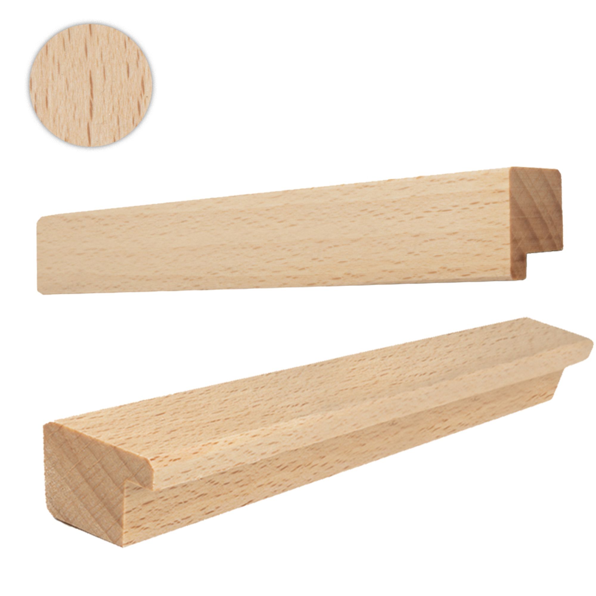 Möbelgriff aus Holz 20cm  Massiver 1 Stück Schrankgriffe Rohholz