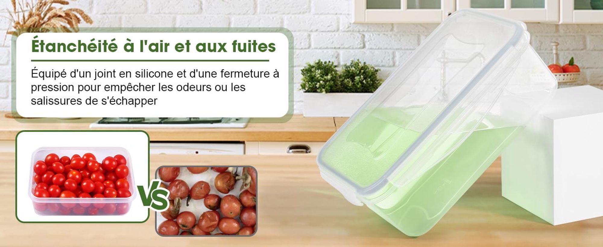 Lot YASHE de 8 boîtes rectangulaires avec couvercles, 11 L